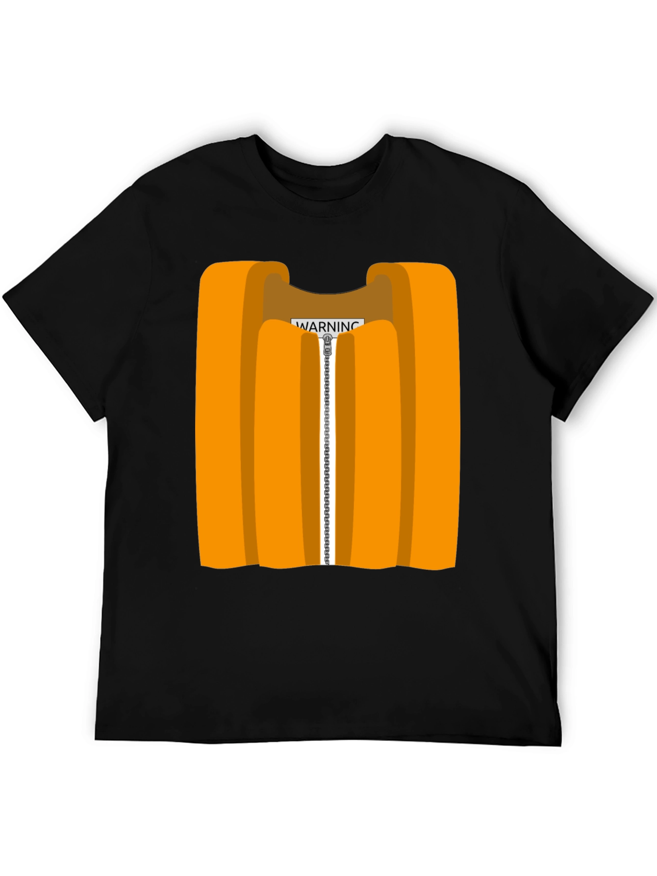 Black Orange Vest Graphic Novelty T-Shirt view 5