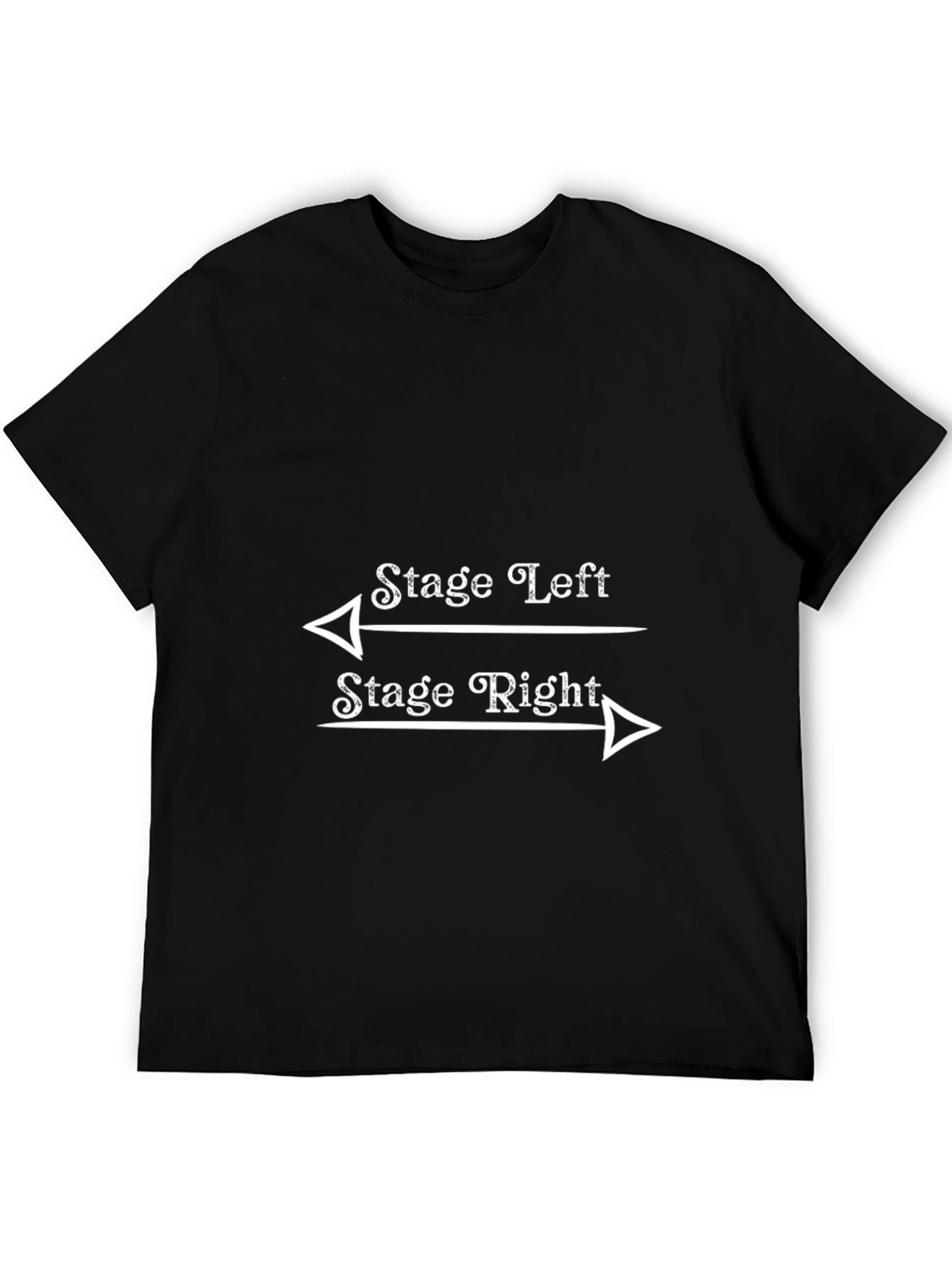 Black Stage Left/Right Crew T-Shirt - Black Cotton Tee view 5