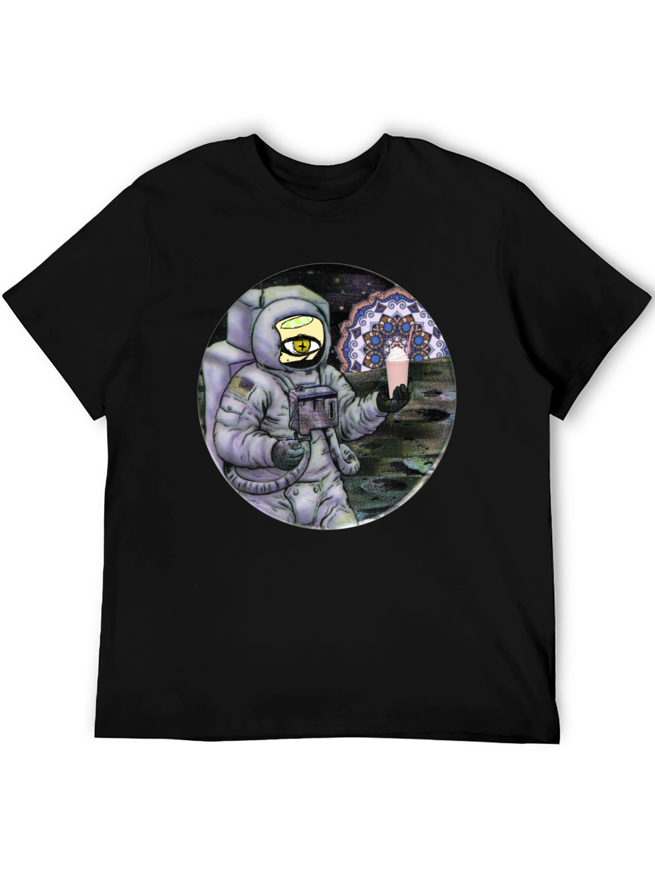 Black Astronaut Shake T-Shirt - Cosmic Comfort view 5