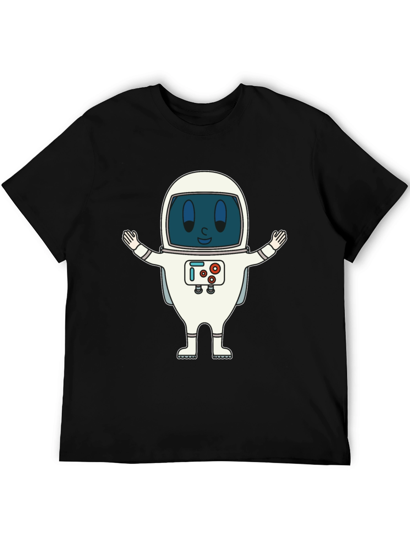 Black Astronaut Graphic Print T-Shirt - Fun Spaceman Design view 5