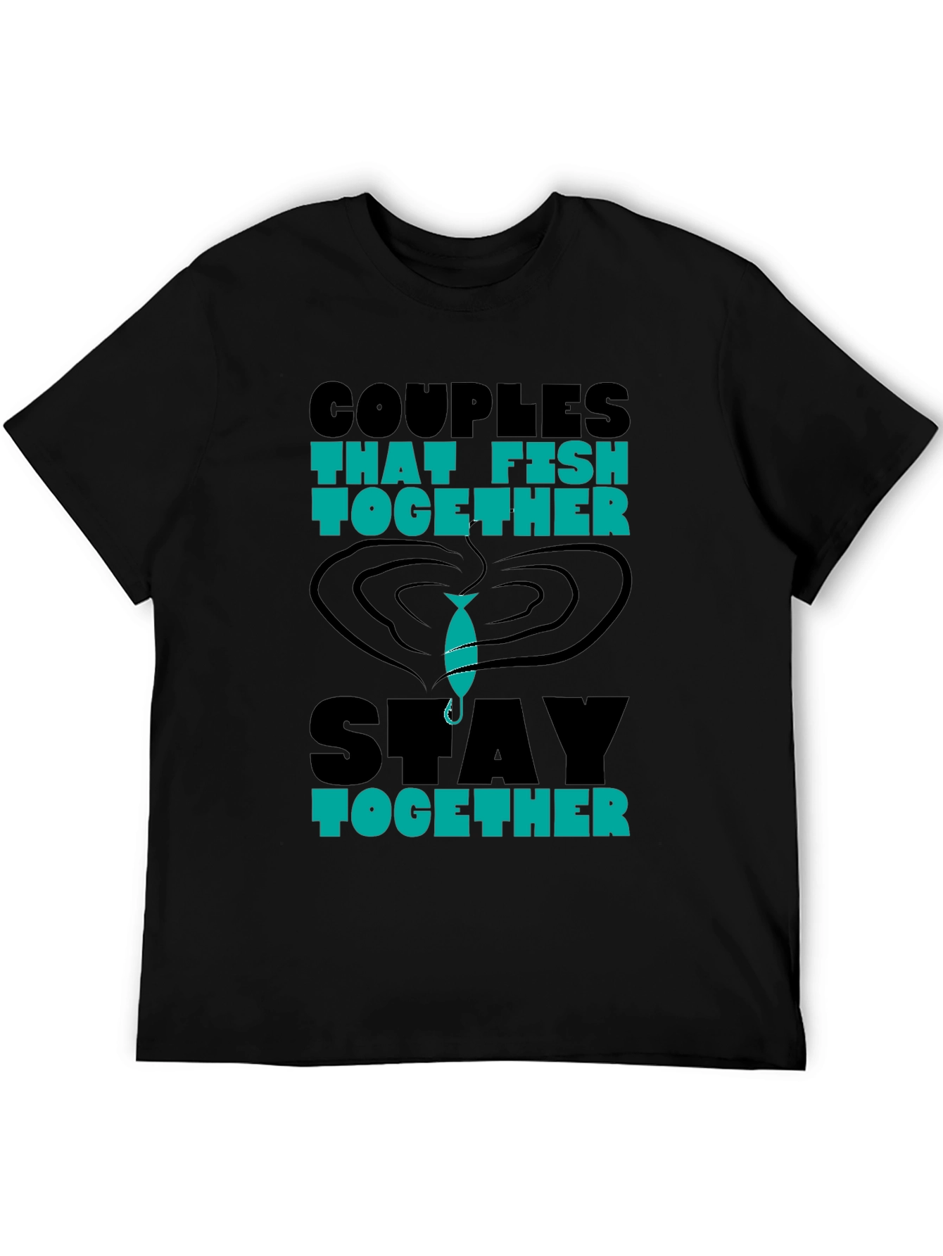 Black Couples That Fish Together Graphic Tee view 5