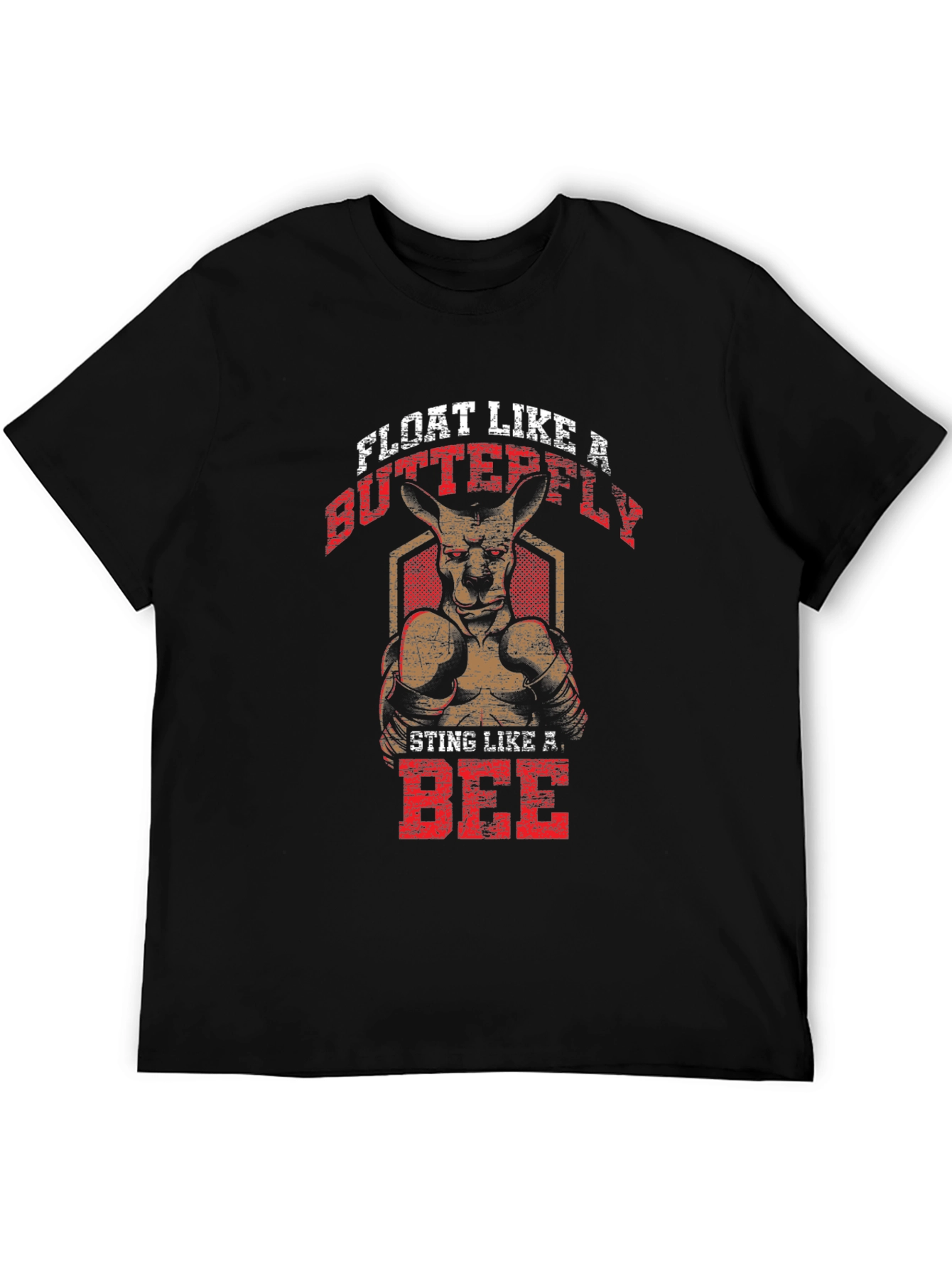 Black Kangaroo Boxer T-Shirt: Float Like a Butterfly view 5