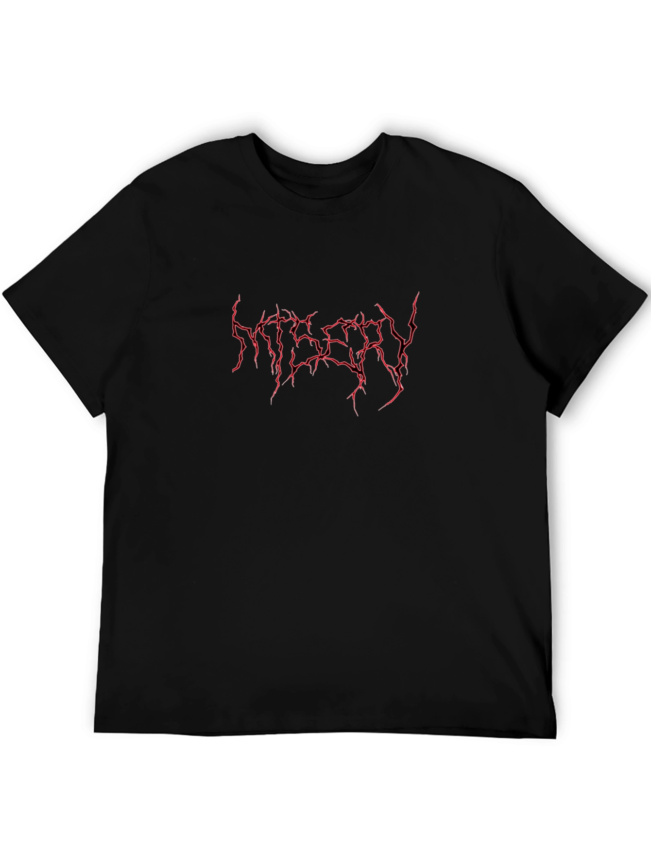 Black Edgy Red Lettering Black T-Shirt view 5