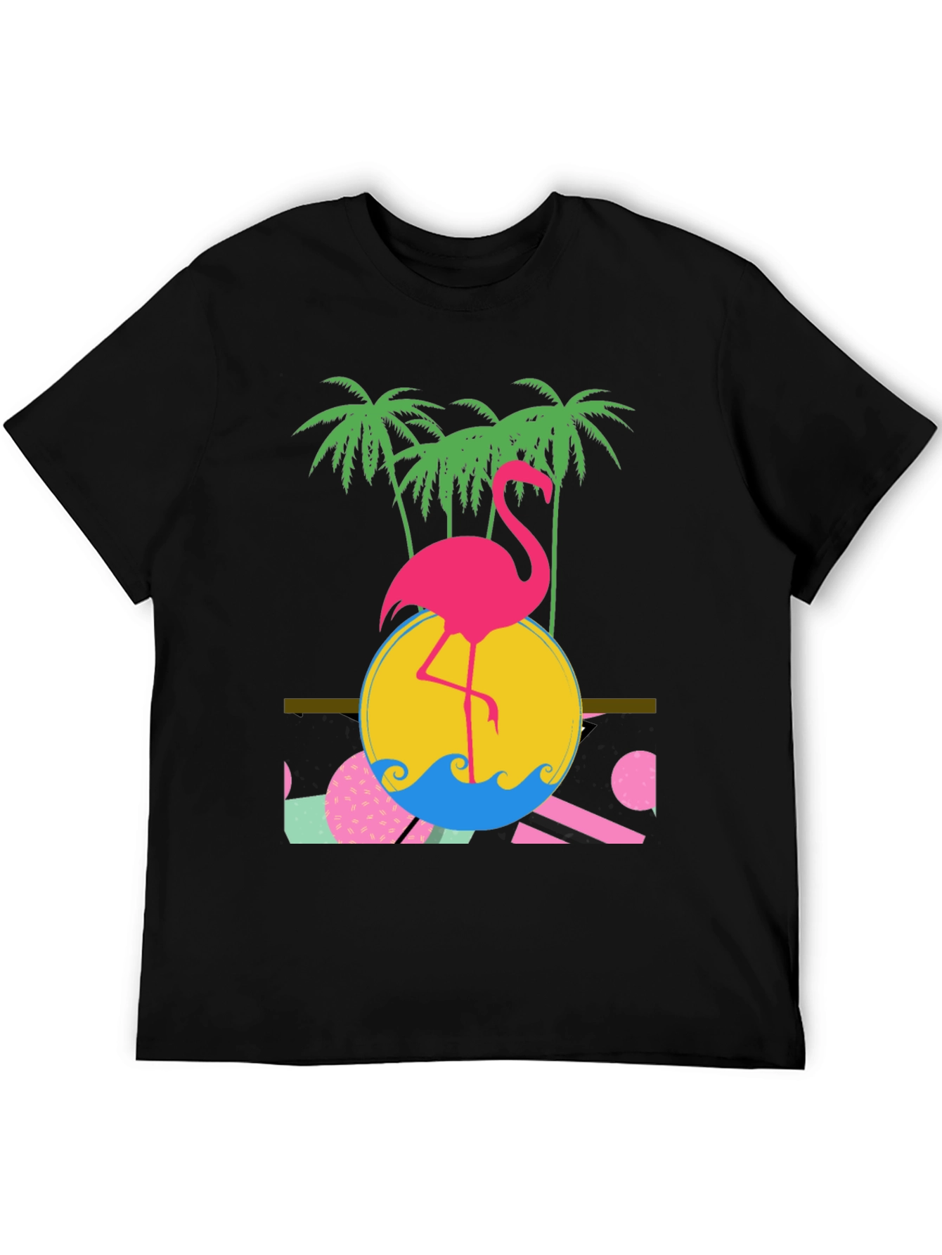 Black Retro Flamingo Graphic T-Shirt - Tropical Summer Vibes view 5