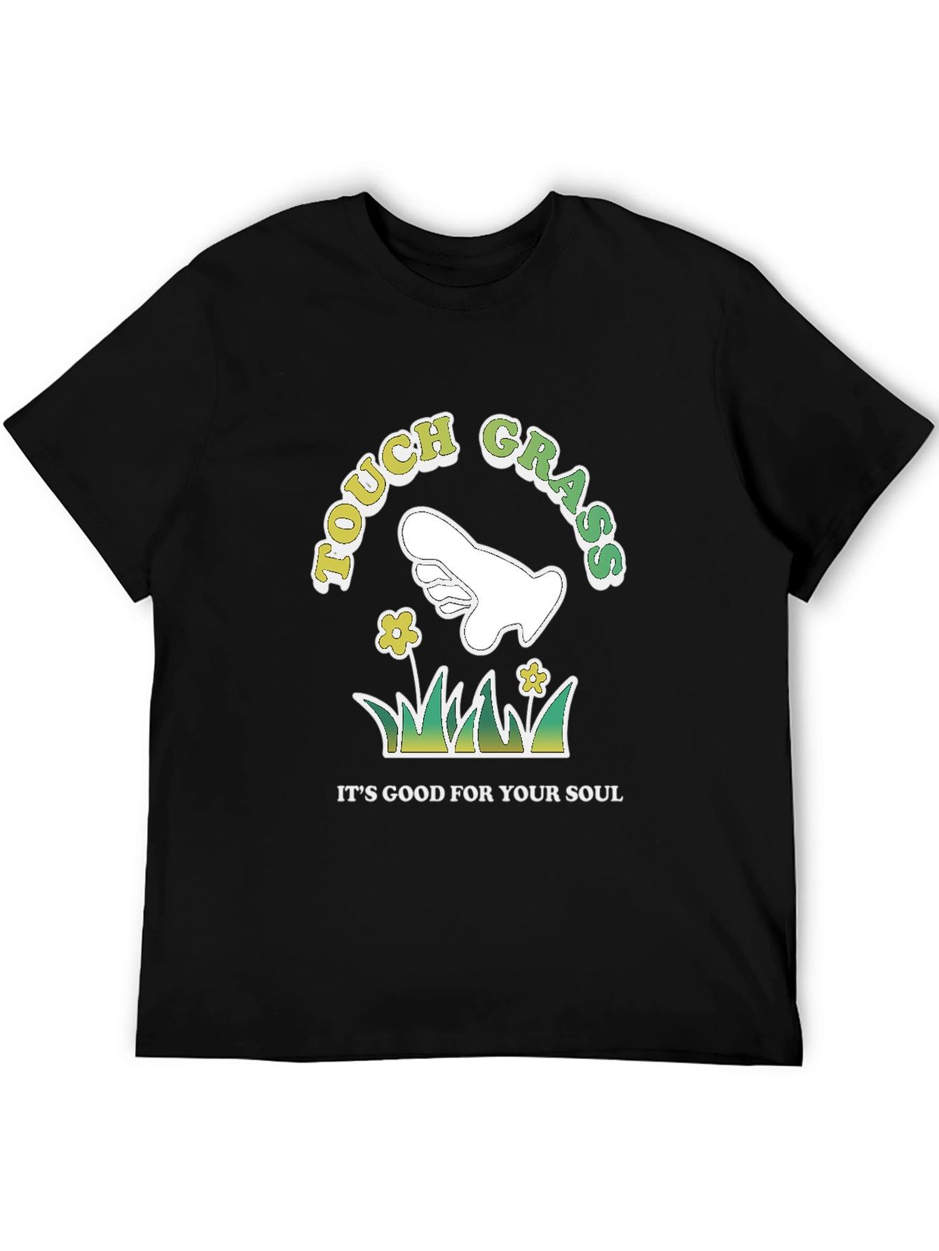 Black Touch Grass T-Shirt, Good For Your Soul Graphic Tee view 5