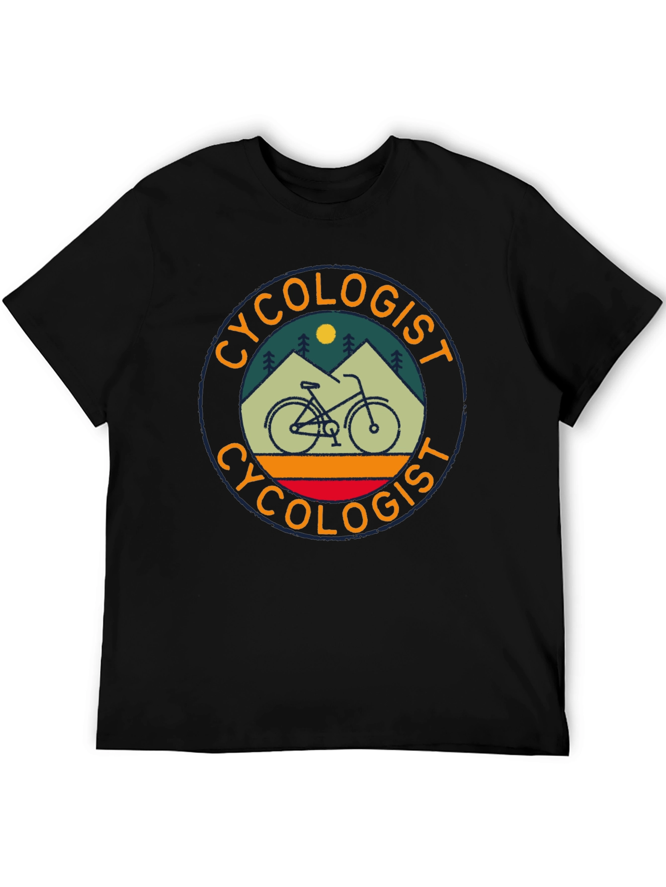 Black Cycologist T-Shirt - Bike Lover Tee view 5