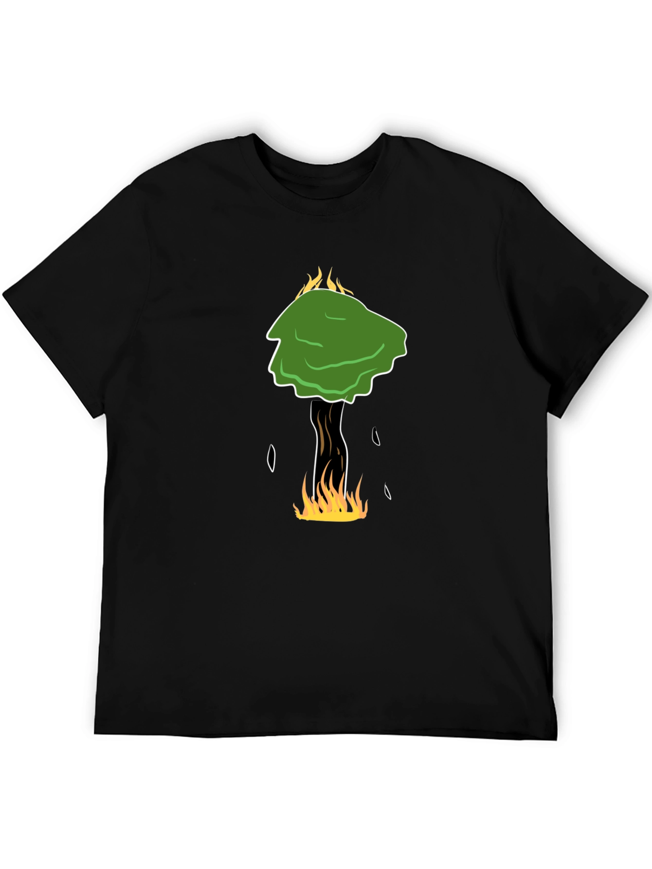 Black Burning Tree Graphic Tee - Unique Design view 5