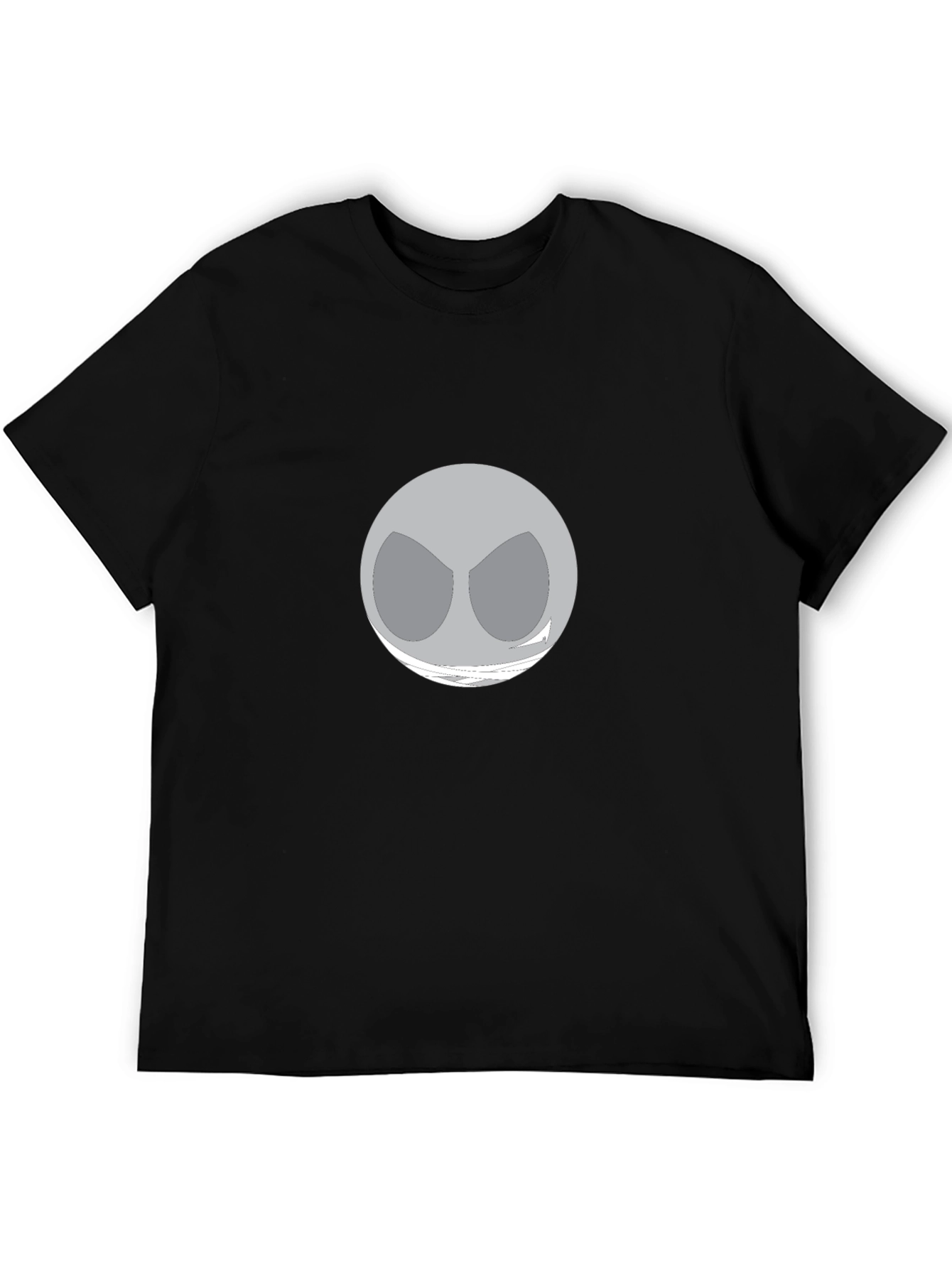 Men's Black T-Shirt with Gray Abstract Graphic - 5