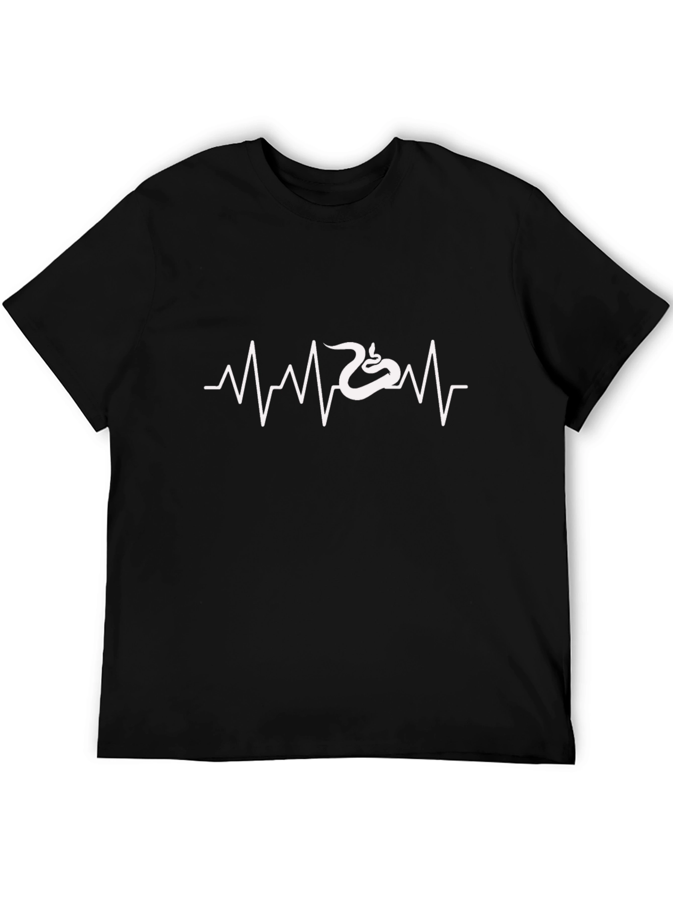 Black Snake Heartbeat T-Shirt - Cool Graphic Tee view 5