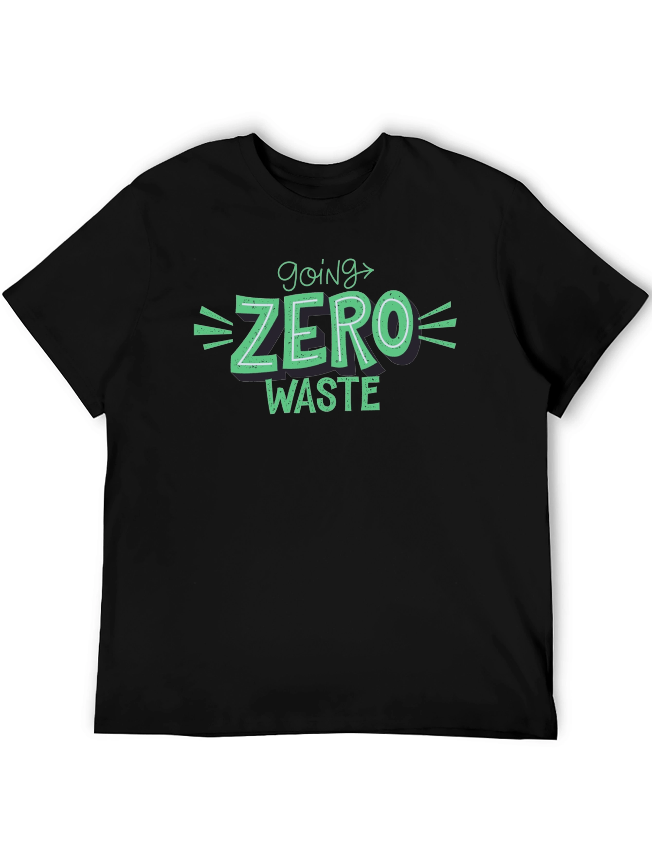 Black Eco-Friendly Going Zero Waste T-Shirt view 5