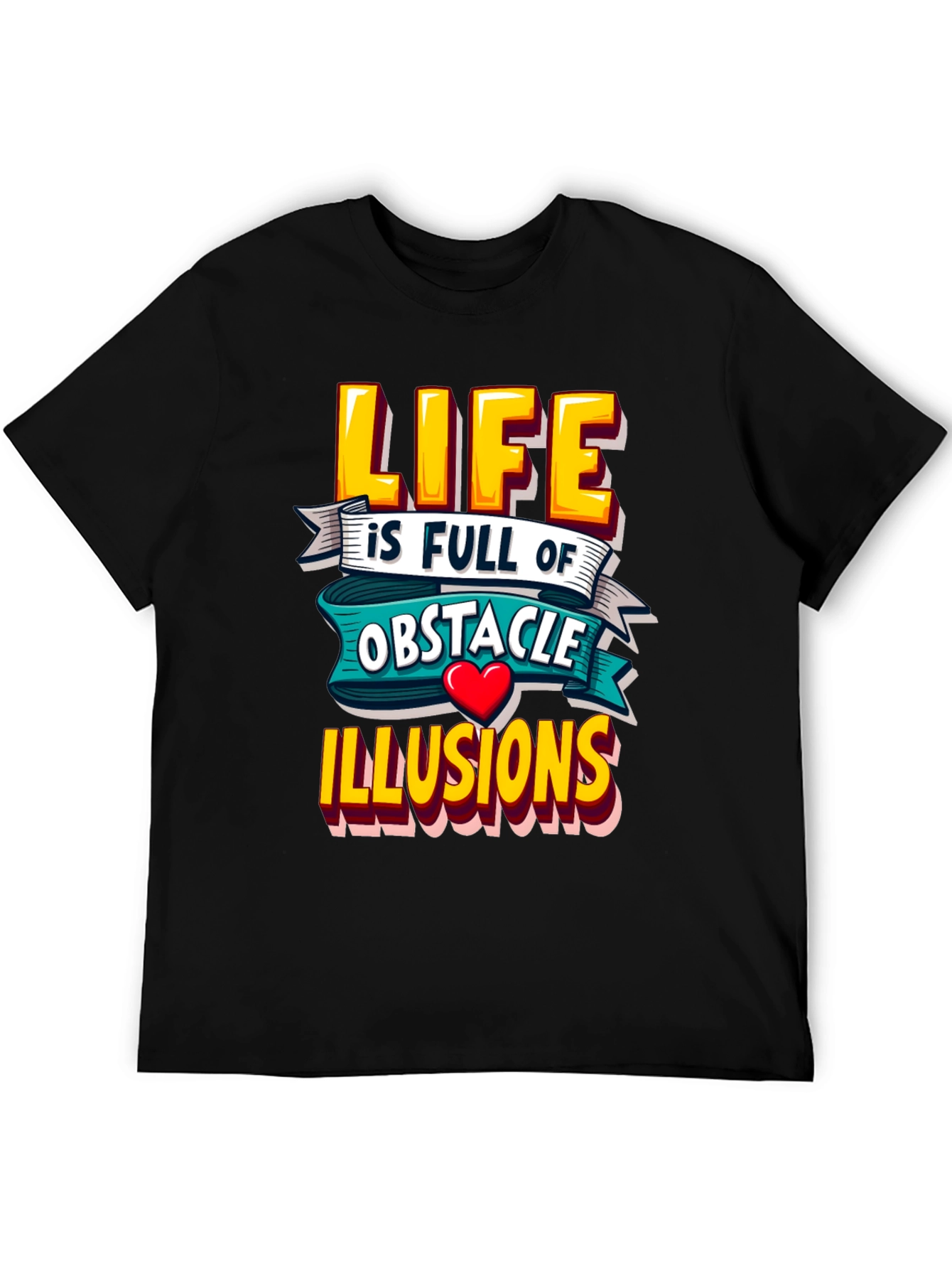 Black Life Obstacle Illusions Graphic Tee view 5