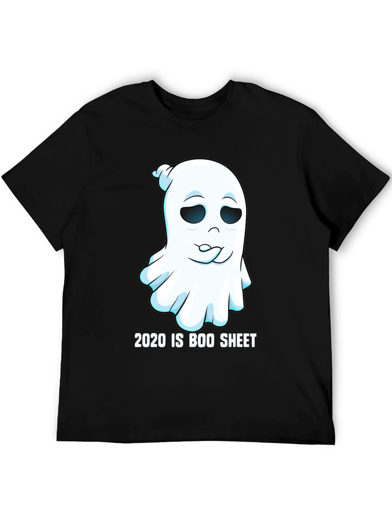 Black 2020 is Boo Sheet Halloween T-Shirt - Men's Black Tee view 5