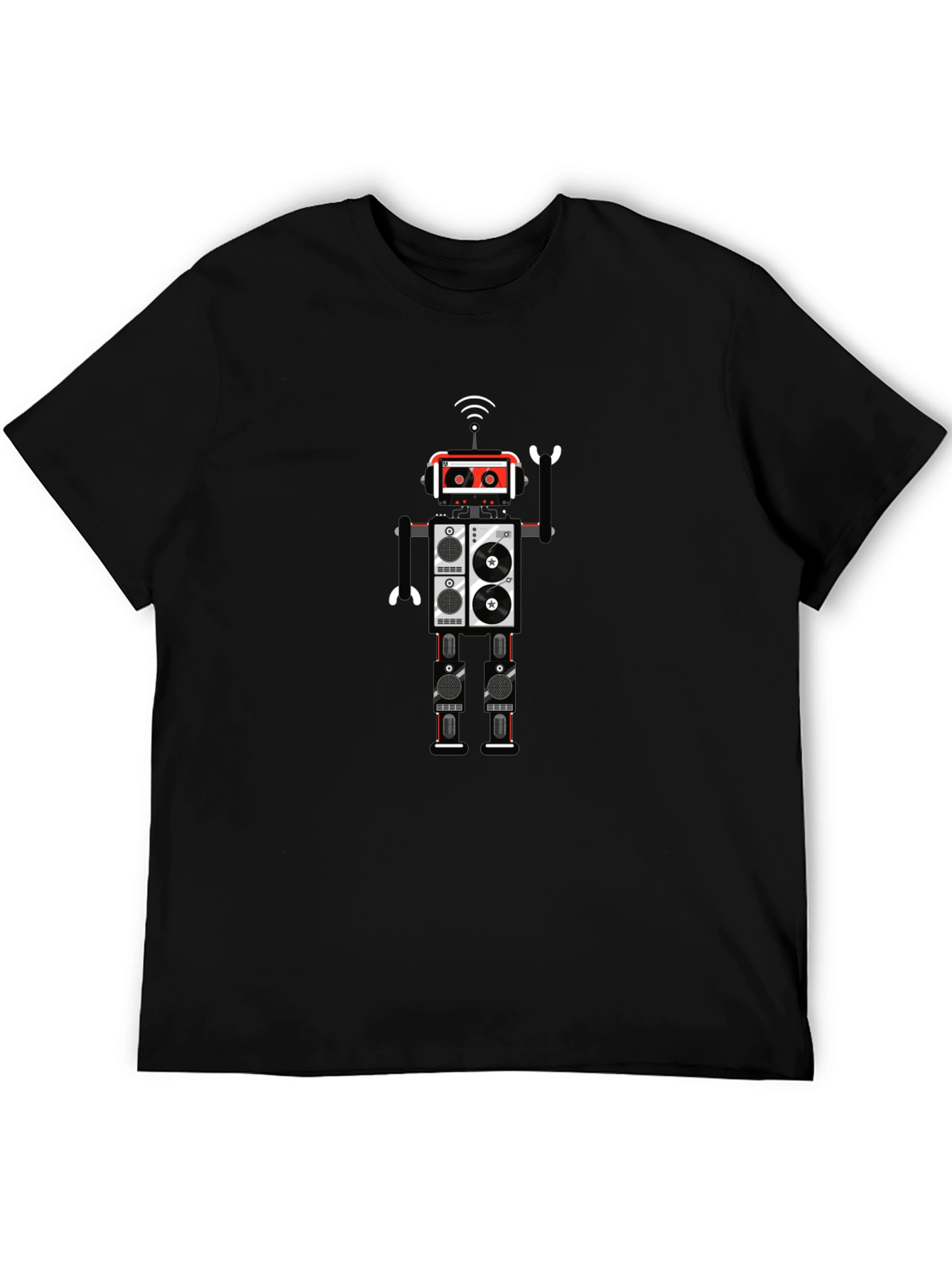 Black Robot Graphic Black T-Shirt view 5