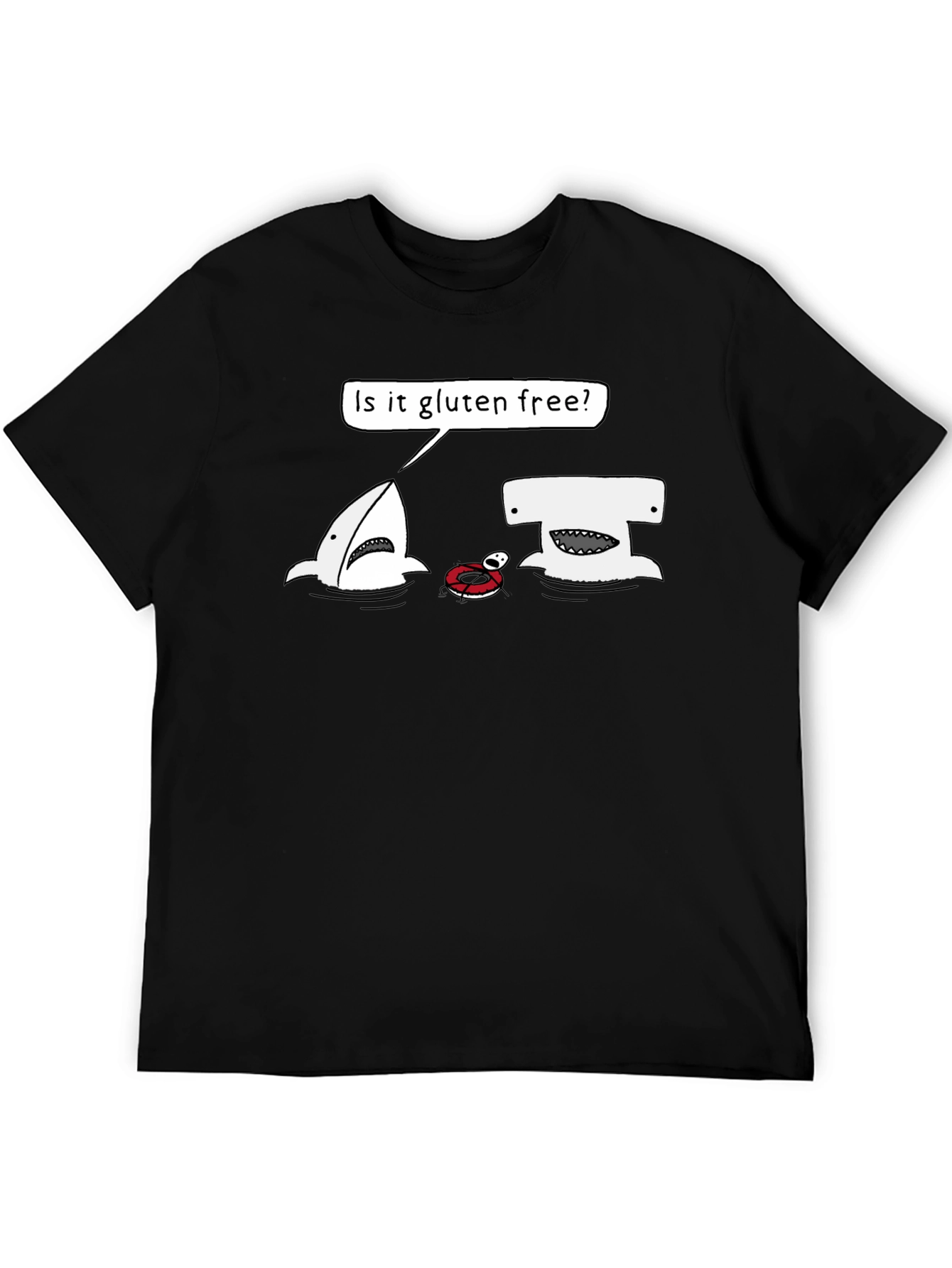 Gluten-Free Shark Humor Graphic T-Shirt - 5