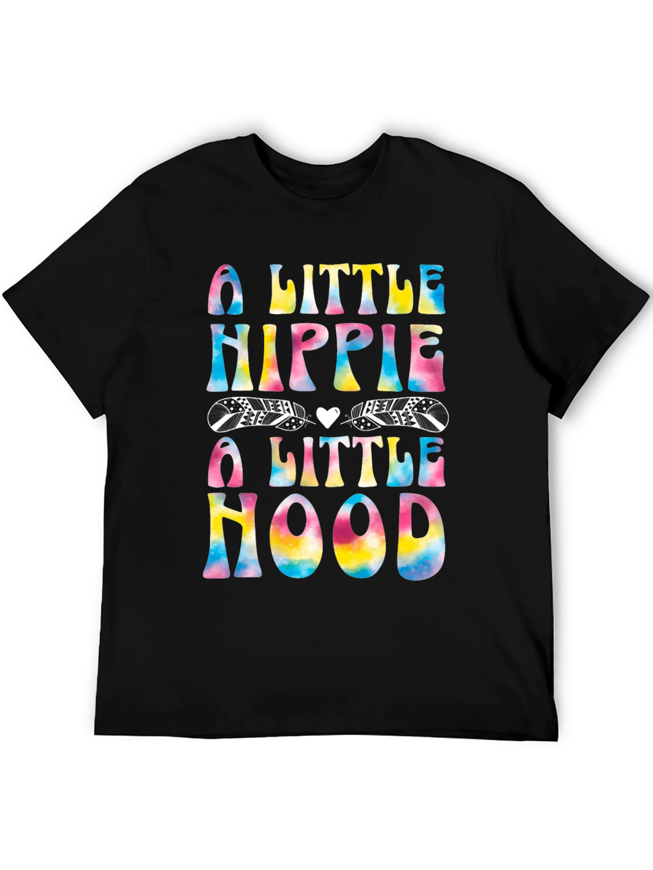 Black A Little Hippie A Little Hood T-Shirt view 5