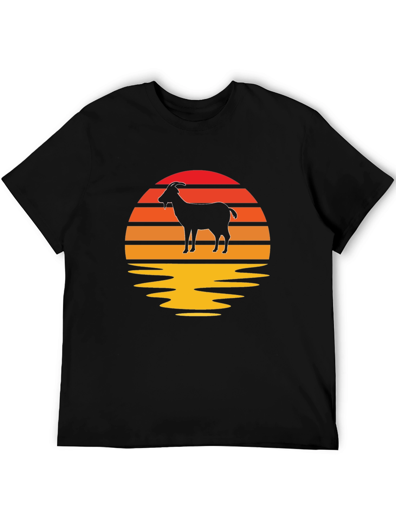 Black Goat Silhouette Sunset Graphic Tee view 5