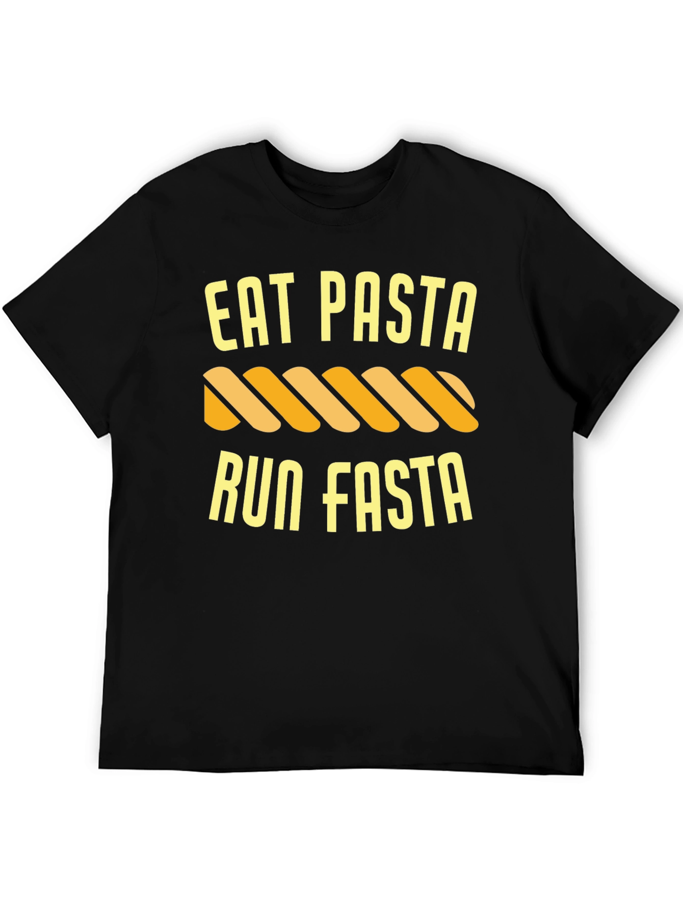 Black Eat Pasta Run Fasta Funny T-Shirt view 5