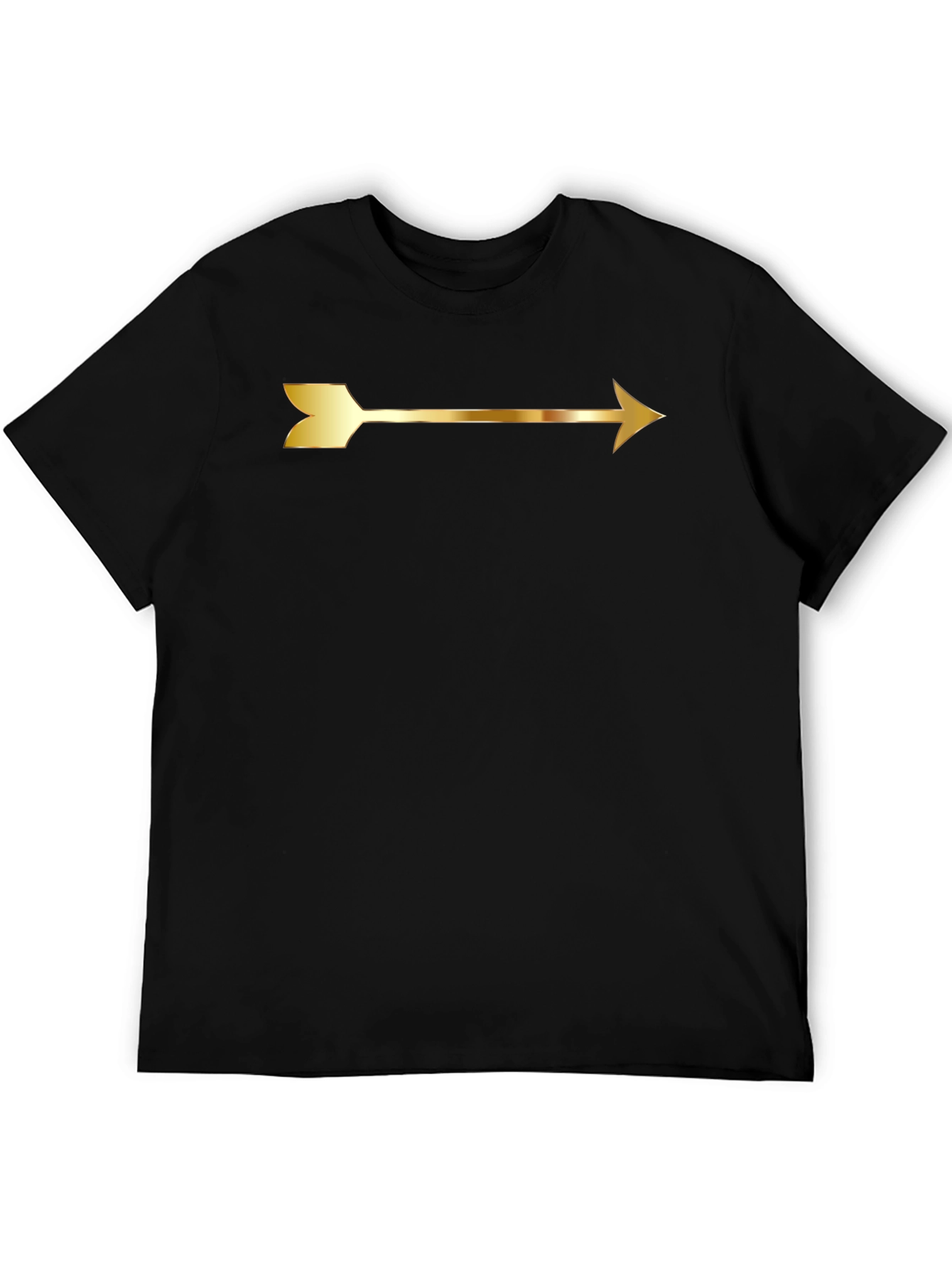 Black Gold Arrow Graphic Tee - Black Unisex T-Shirt view 5
