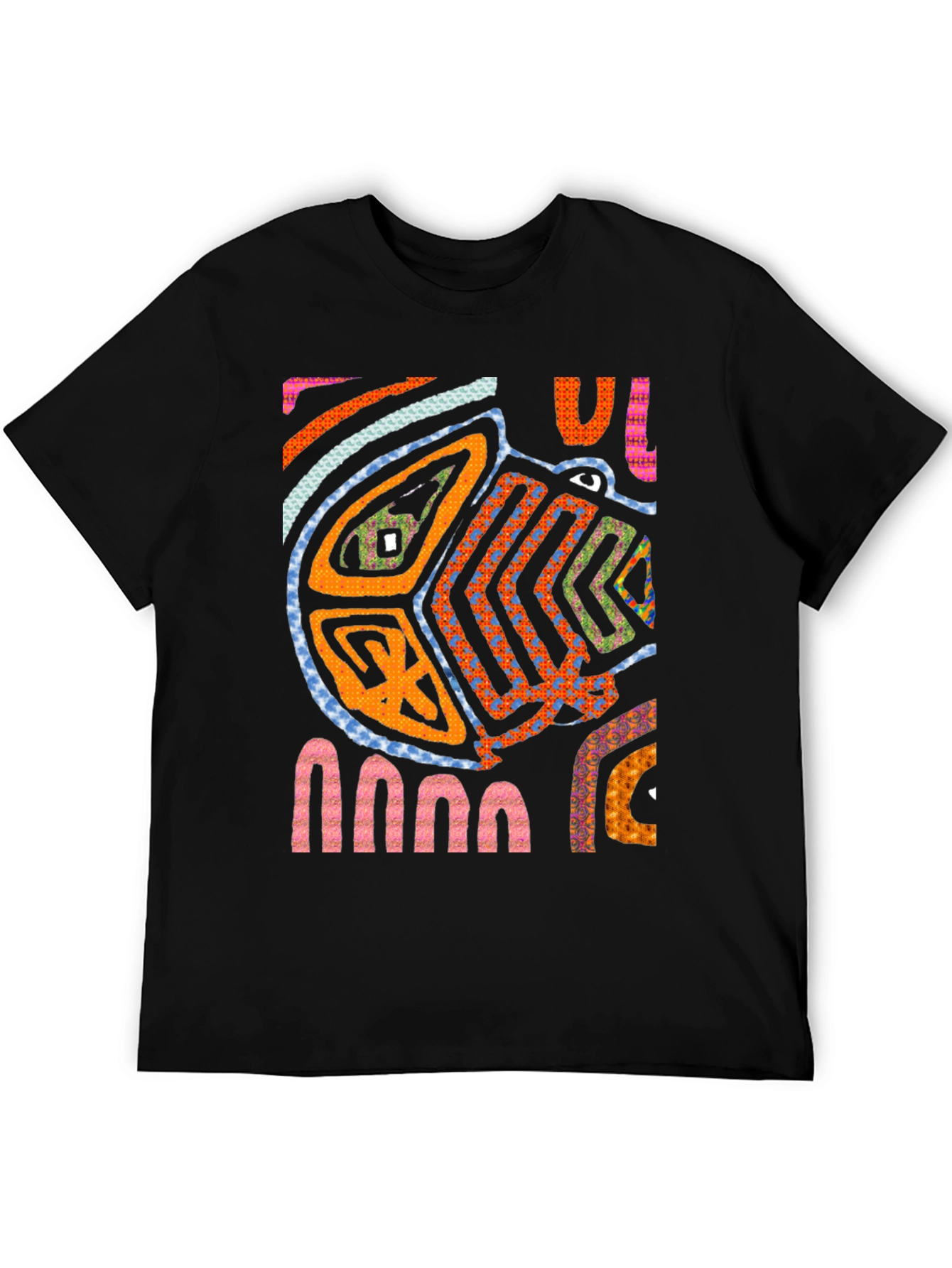 Black Abstract Art Tee - Unique Graphic Print T-Shirt view 5