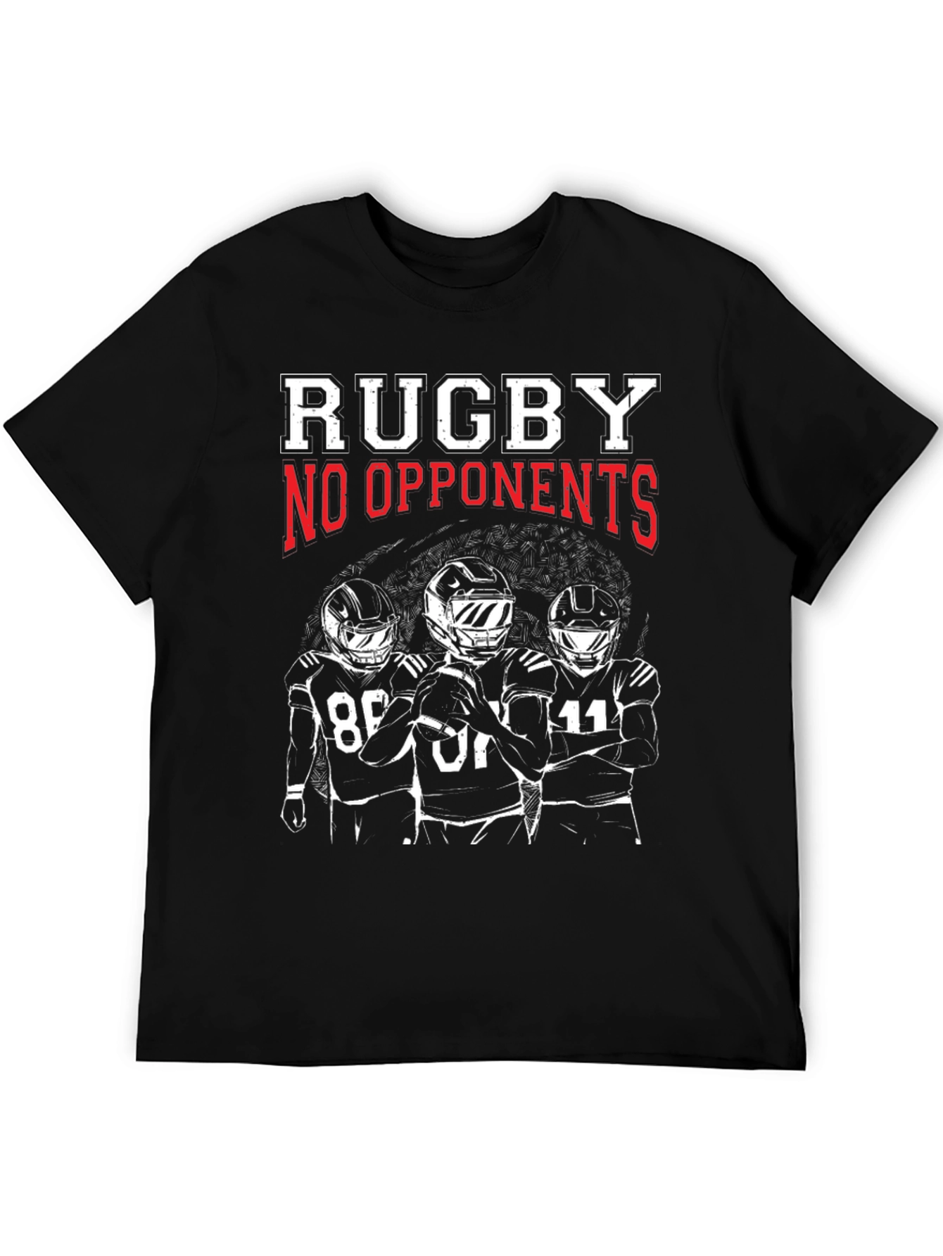 Black Rugby No Opponents Graphic Tee view 5