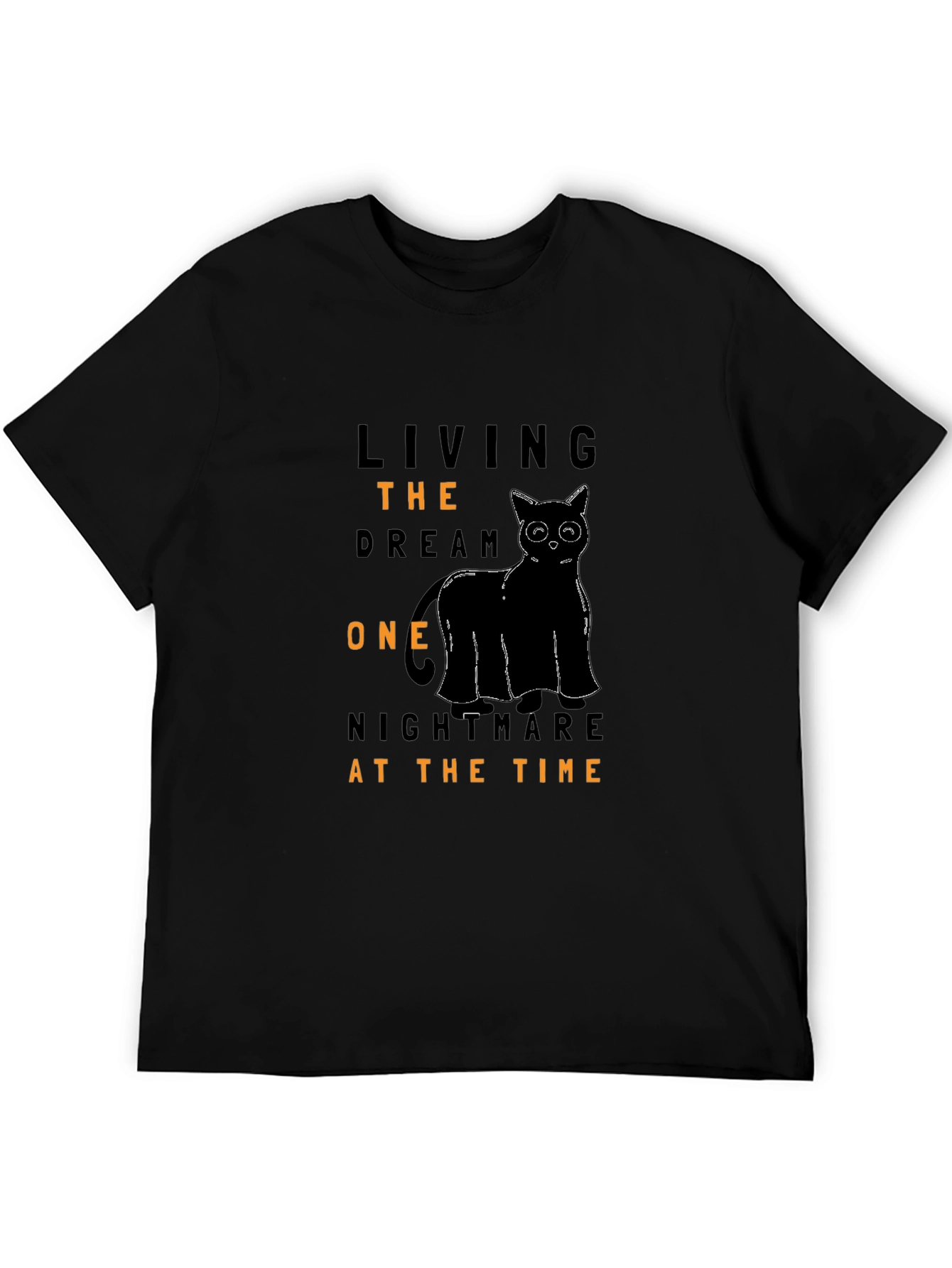 Black Living The Dream Black Cat Graphic Tee view 5