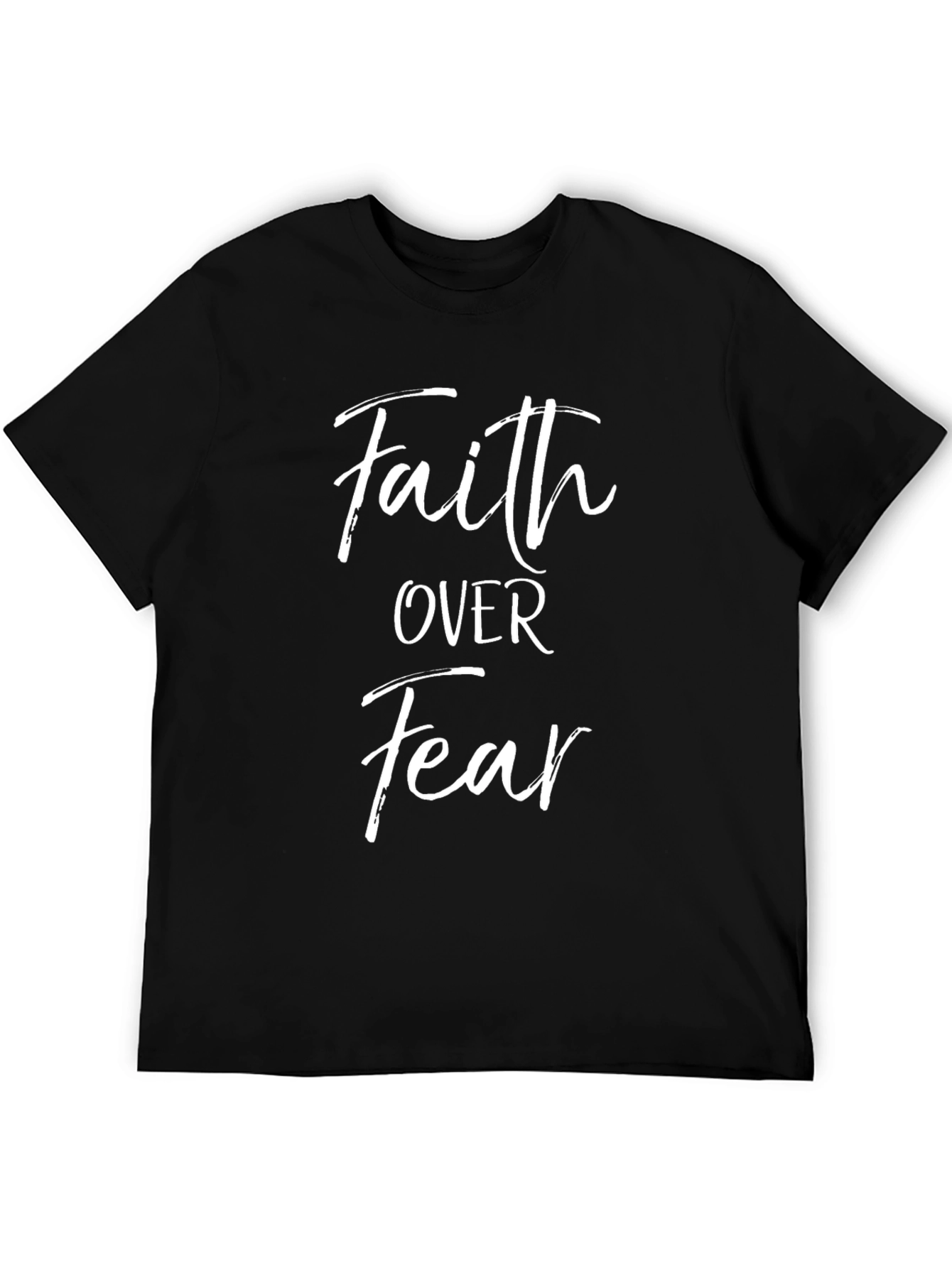 Black Faith Over Fear Black Graphic T-Shirt view 5