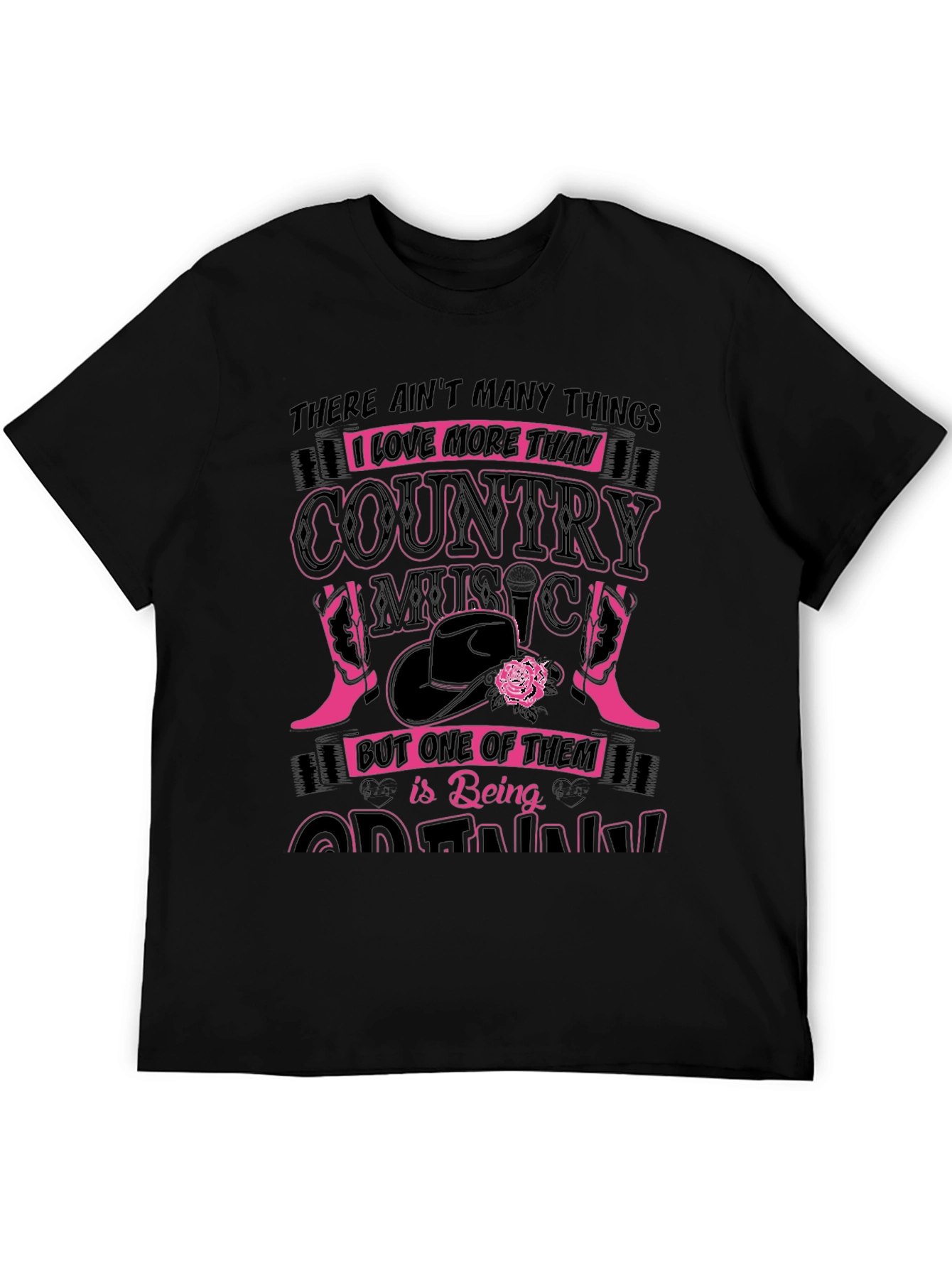 Black Country Music Graphic T-Shirt - Black view 5