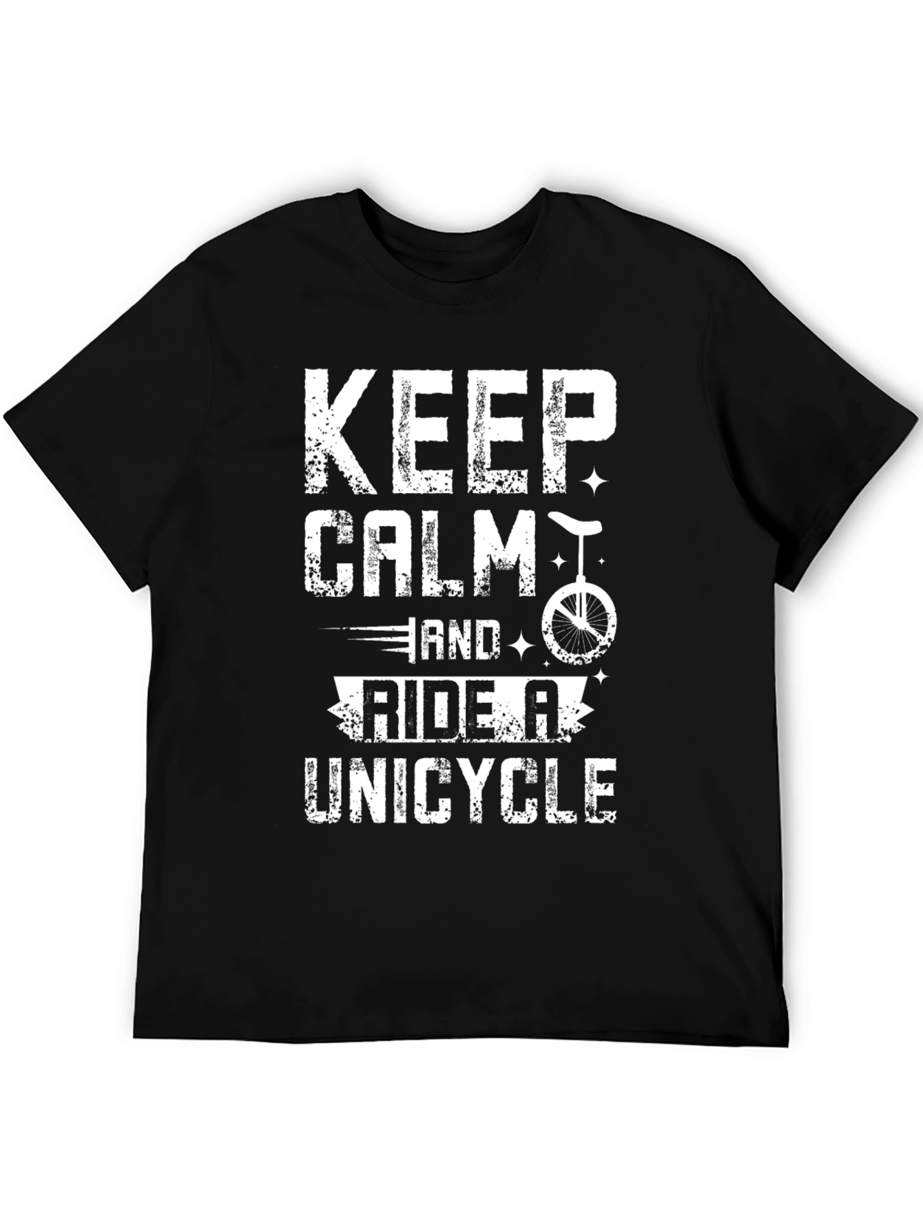 Black Keep Calm Ride a Unicycle Graphic Tee view 5