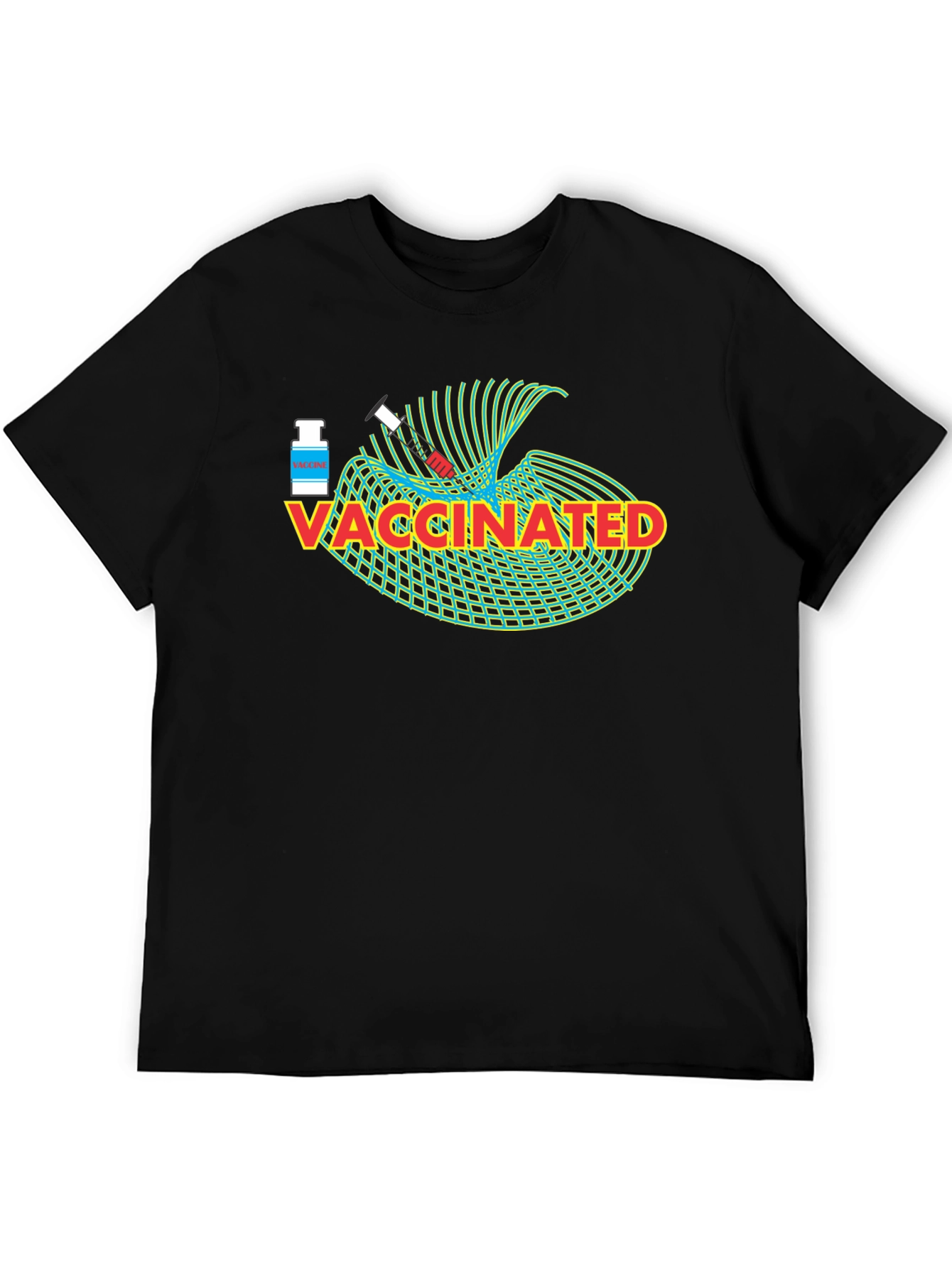 Black Vaccinated Graphic Tee - Novelty Design view 5