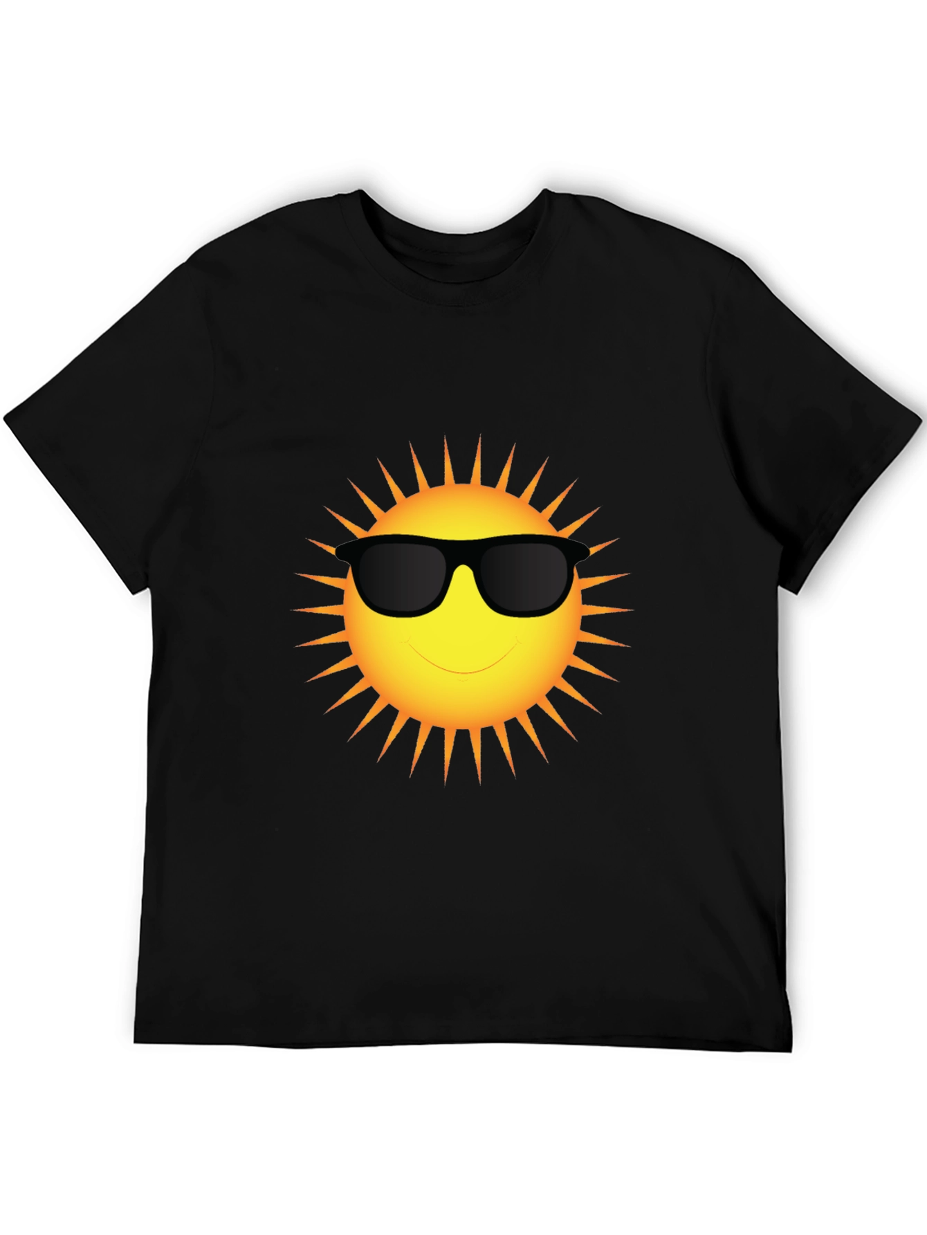 Black Cool Sun Graphic T-Shirt - Black Cotton Blend Tee view 5