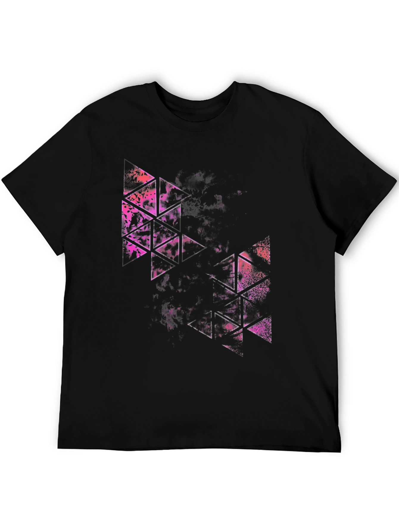 Black Abstract Triangle Graphic Tee - Modern Streetwear view 5