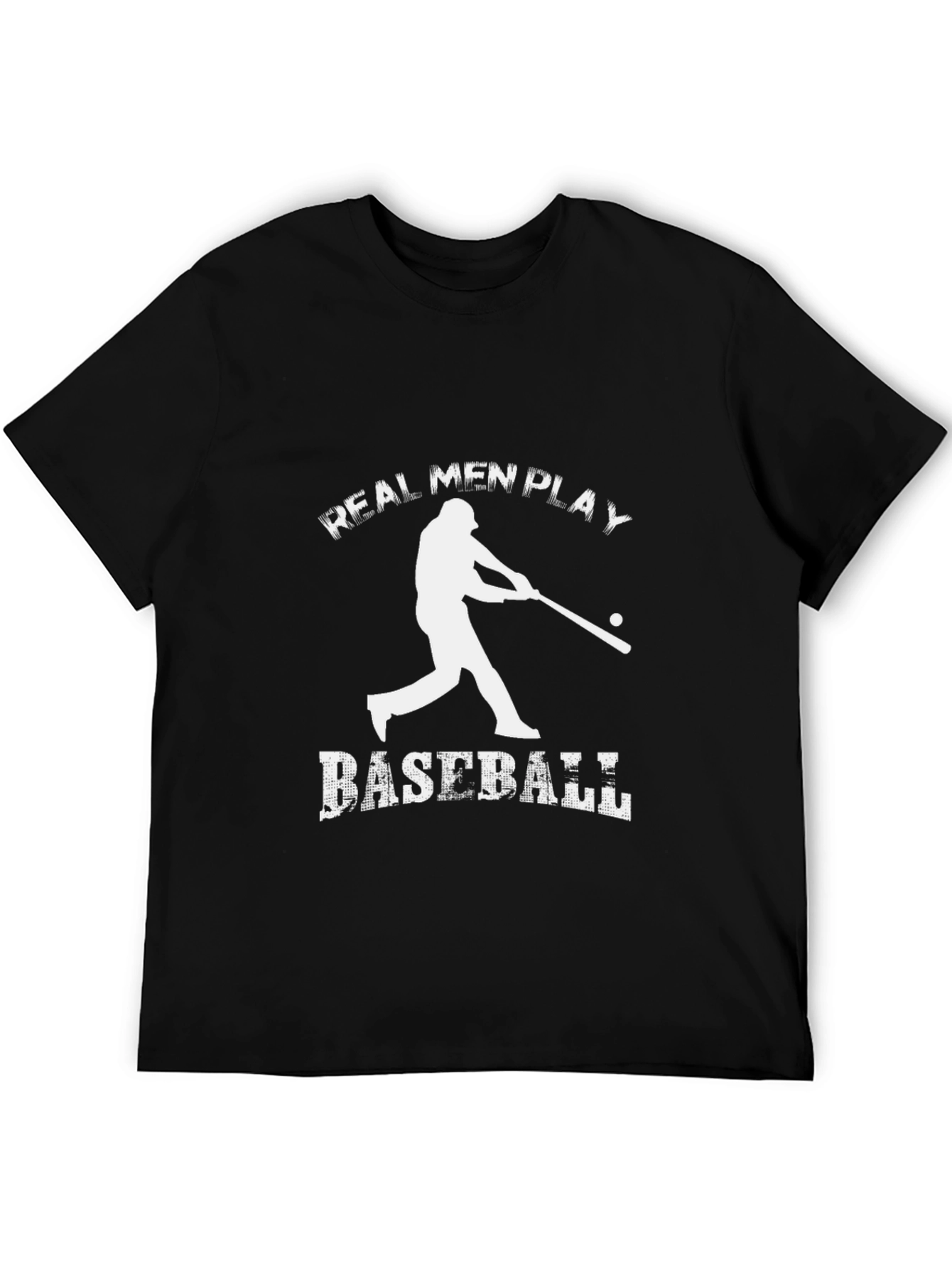 Black Real Men Play Baseball Graphic T-Shirt view 5
