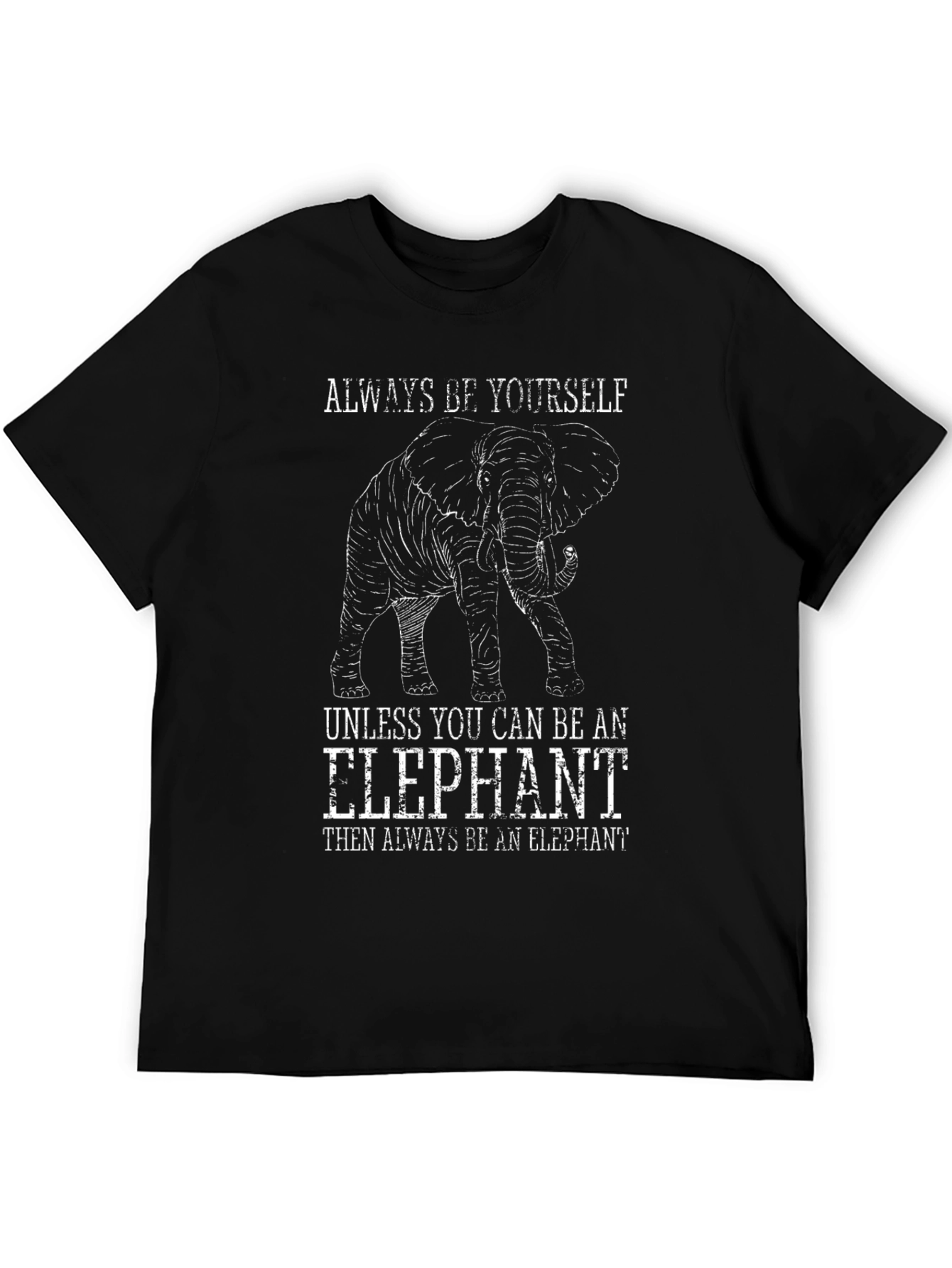 Black Be An Elephant Graphic Tee - Men's Black T-Shirt view 5