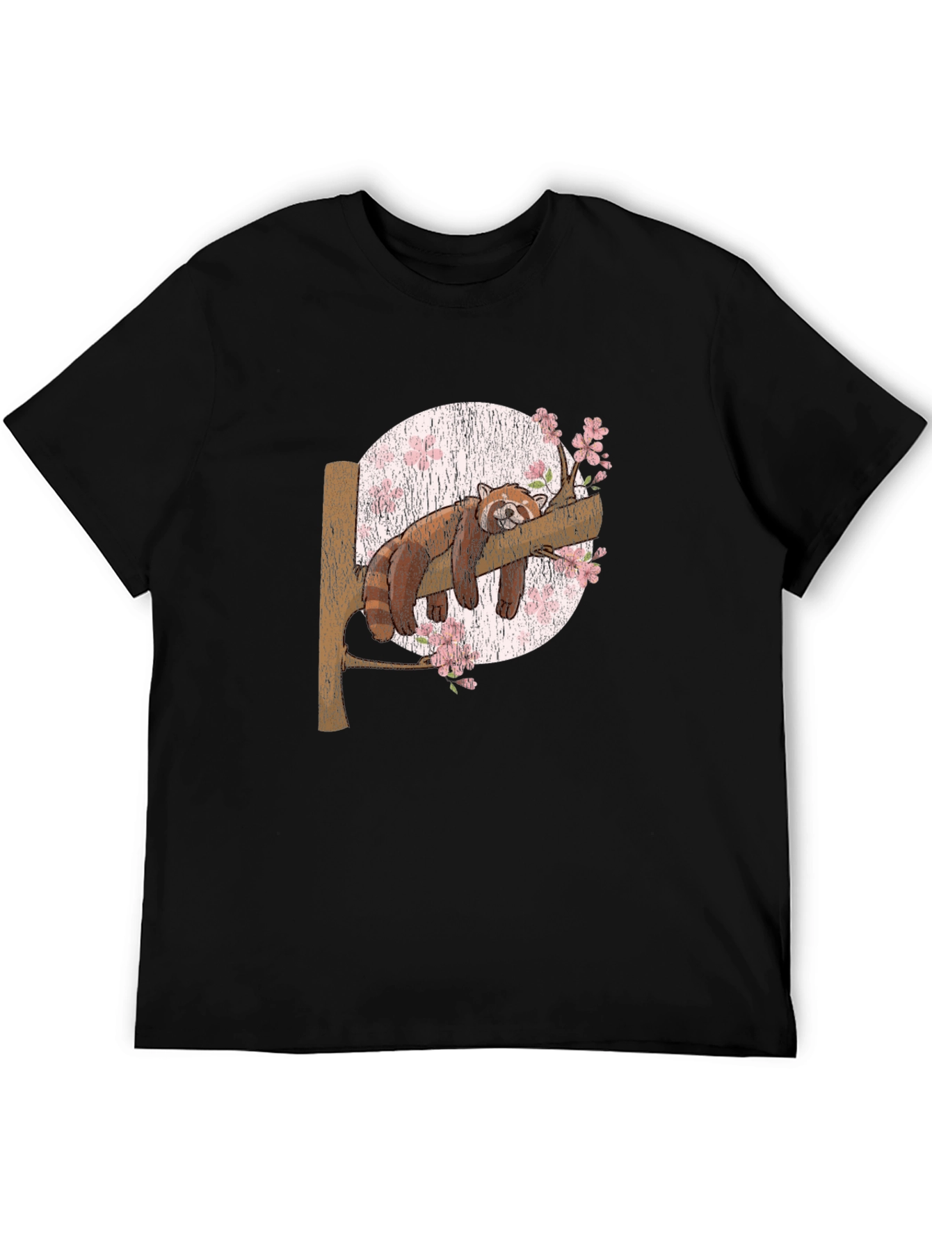 Black Red Panda Slumber T-Shirt: Unique Animal Graphic Tee view 5