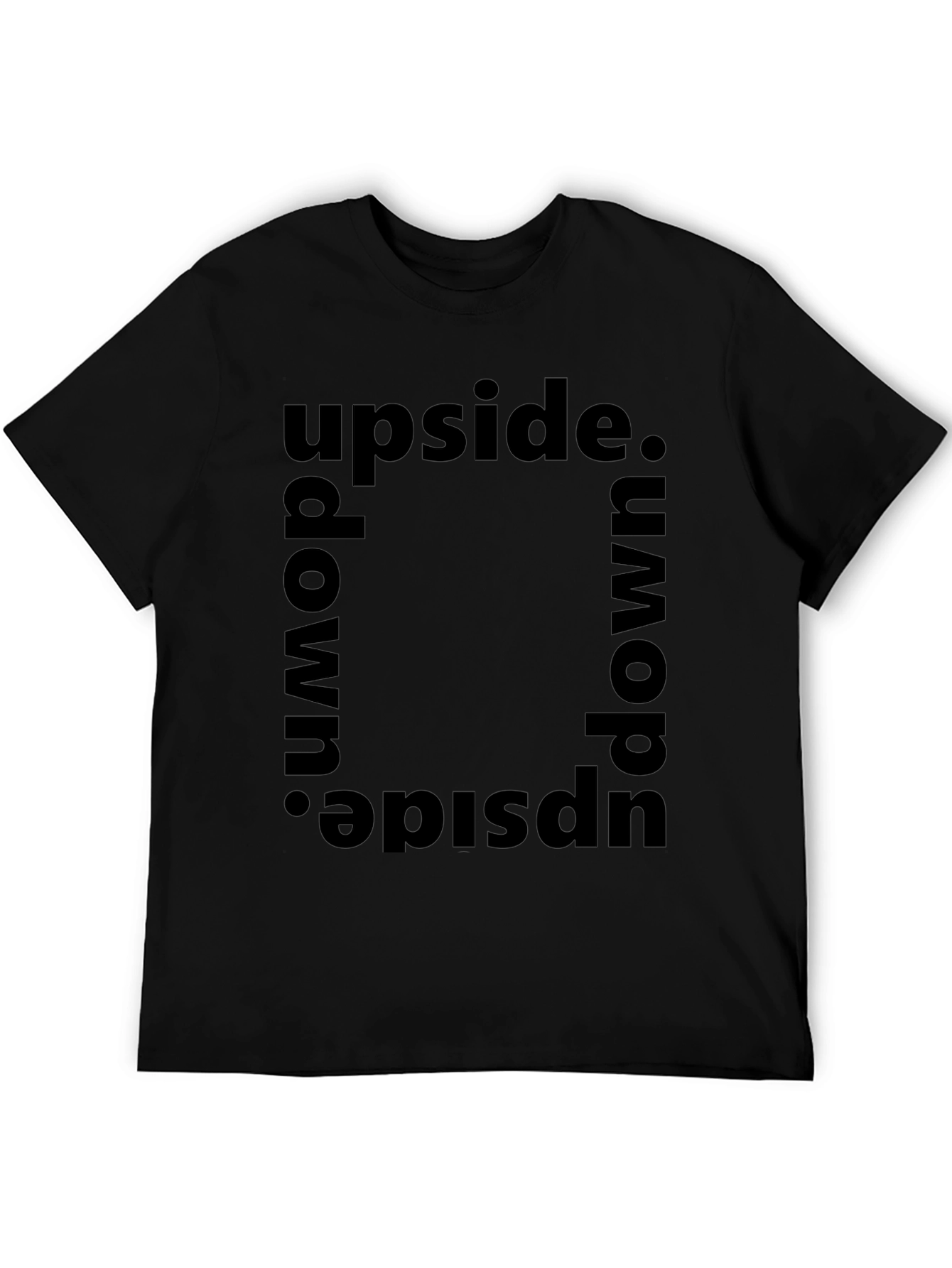 Black Upside Down Graphic Tee - Trendy Statement Shirt view 5