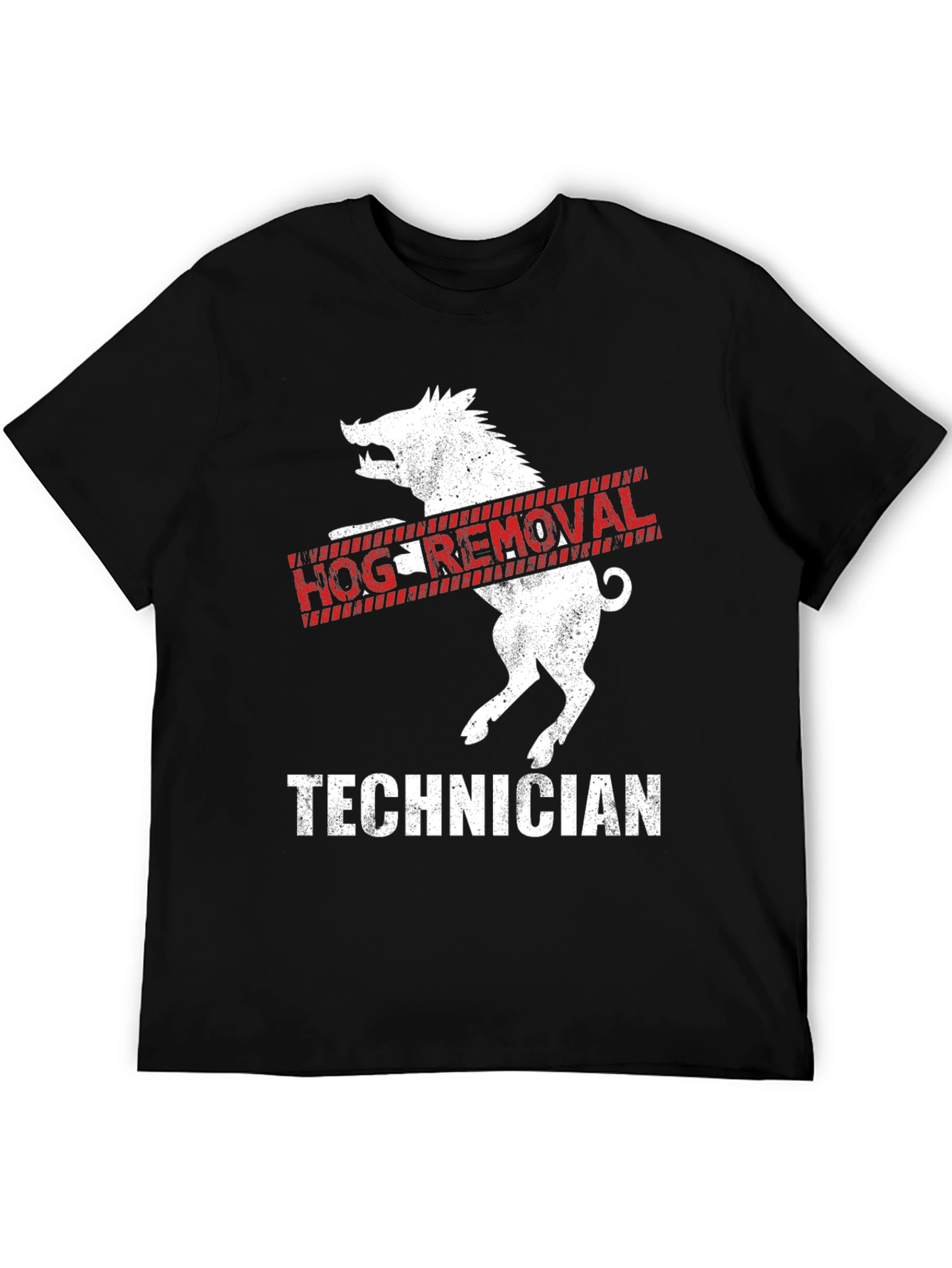 Black Hog Removal Technician Graphic Tee view 5