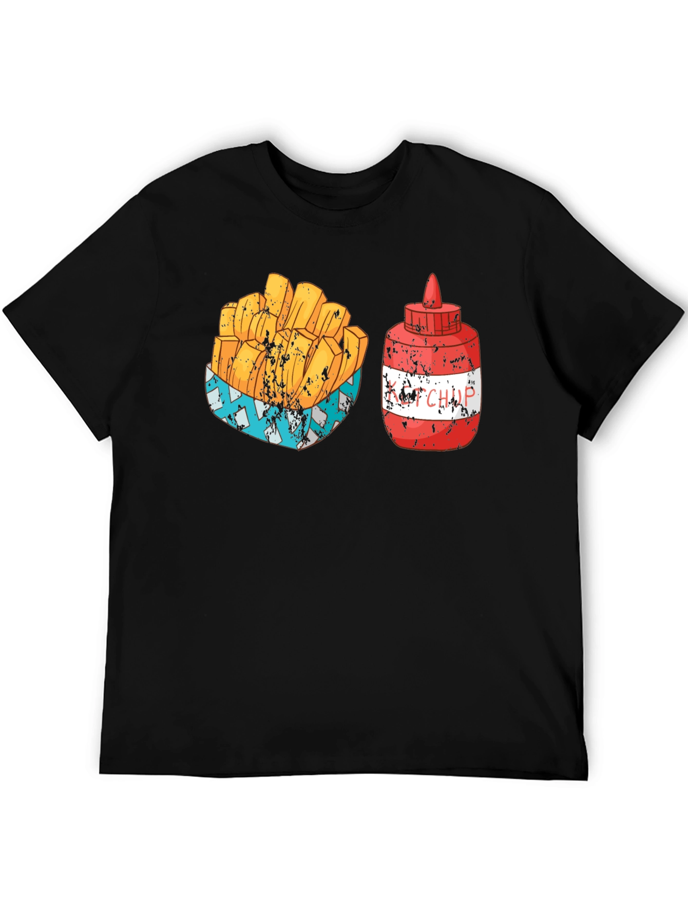 Black Fries & Ketchup Graphic Tee - Food Lover's Delight view 5