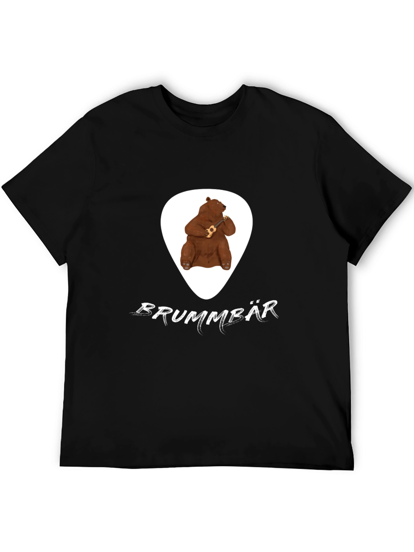 Black Brummbär Bear Ukulele T-Shirt - Black Cotton Tee view 5