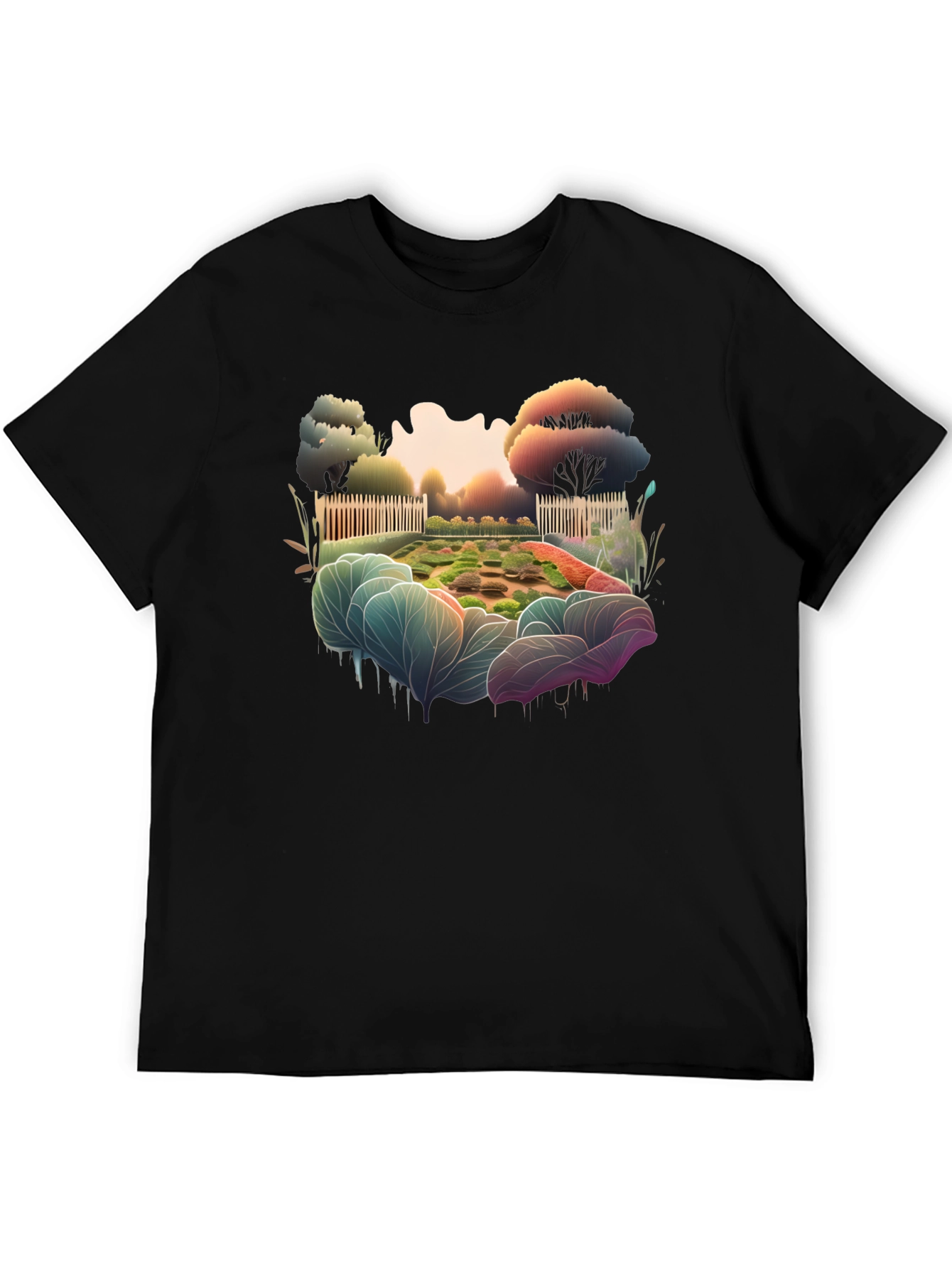Garden Scene Graphic Tee - Black - 5