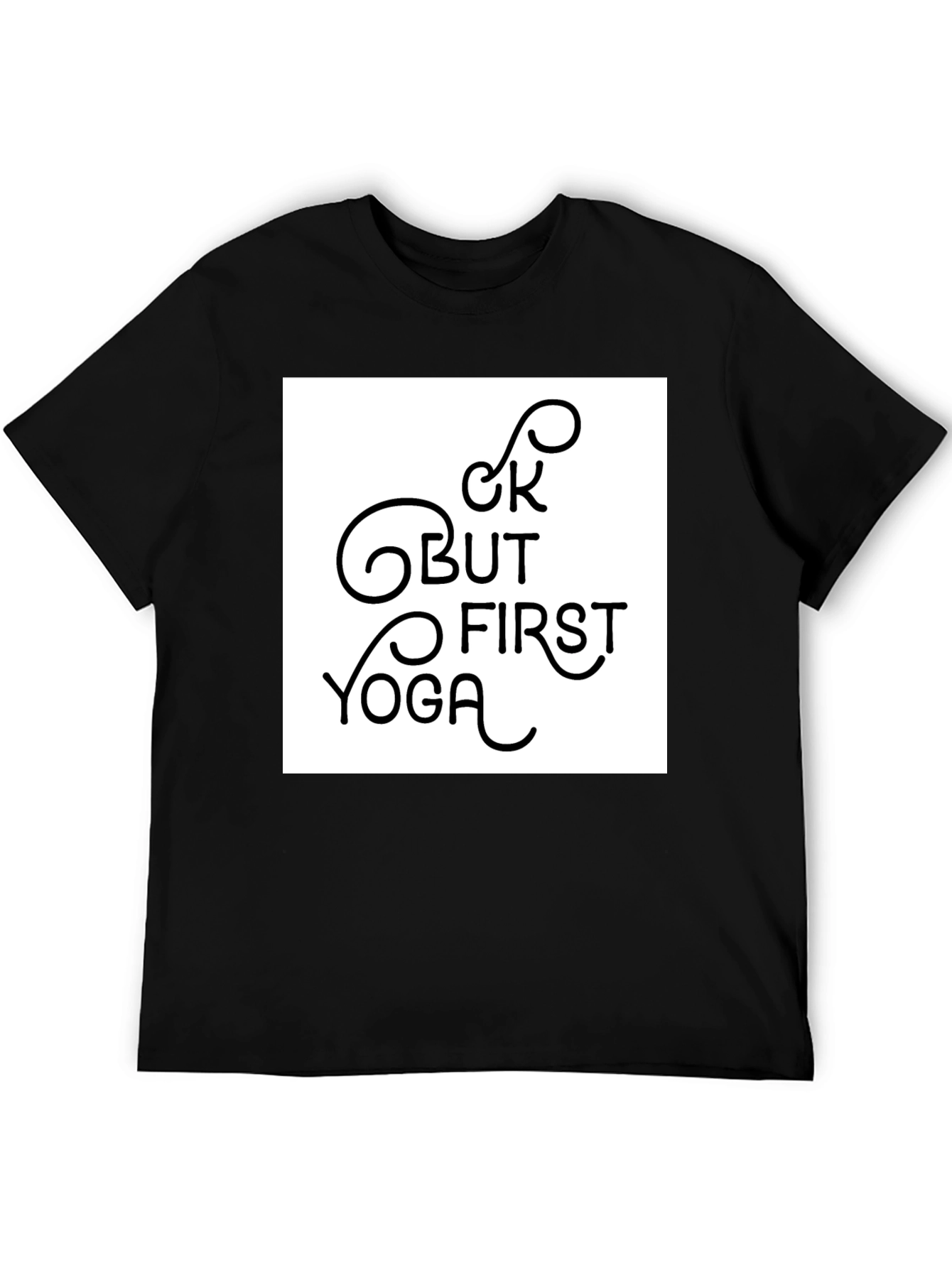 Black But First Yoga Graphic Tee - Black Casual Shirt view 5