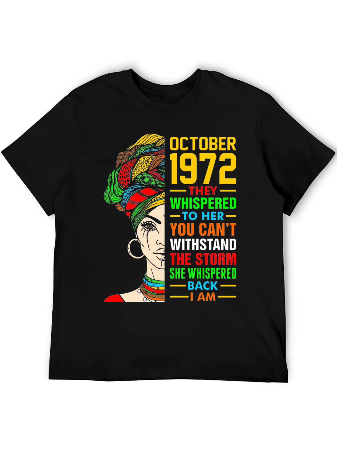 Black October 1972 Black Woman T-Shirt view 5