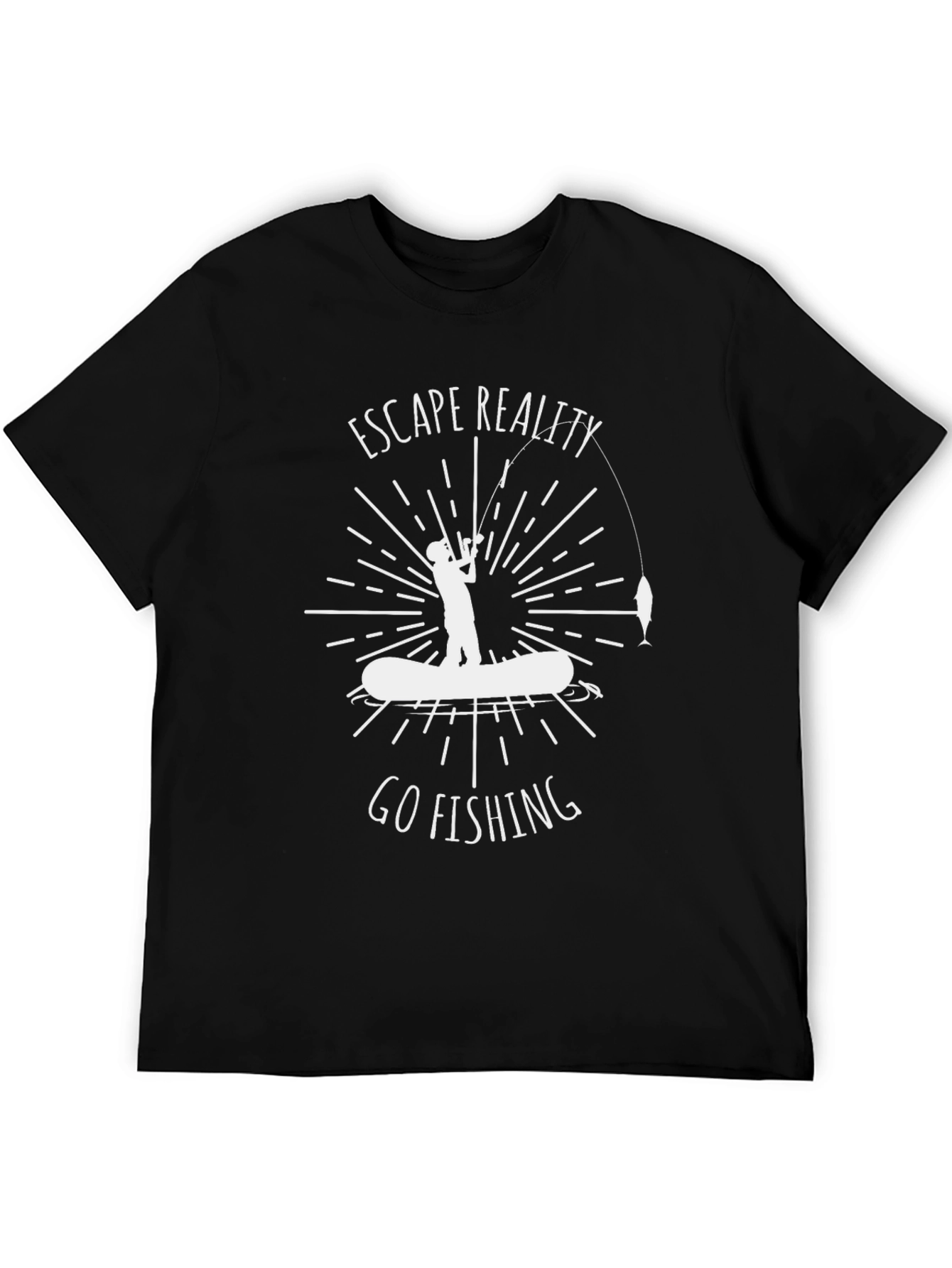 Black Escape Reality Fishing Graphic Tee view 5