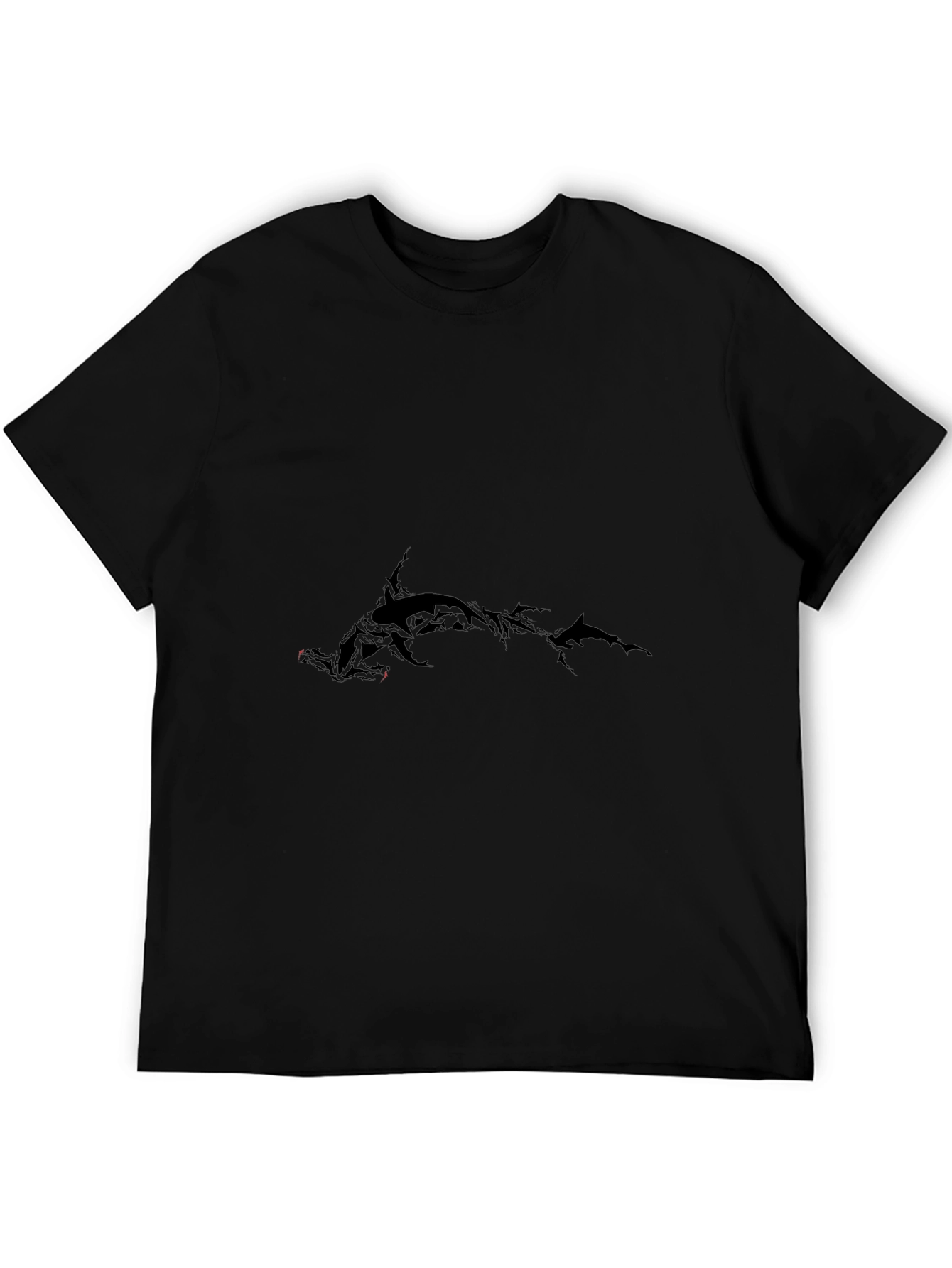 Black Men's Black Graphic Tee - Hammerhead Design view 5
