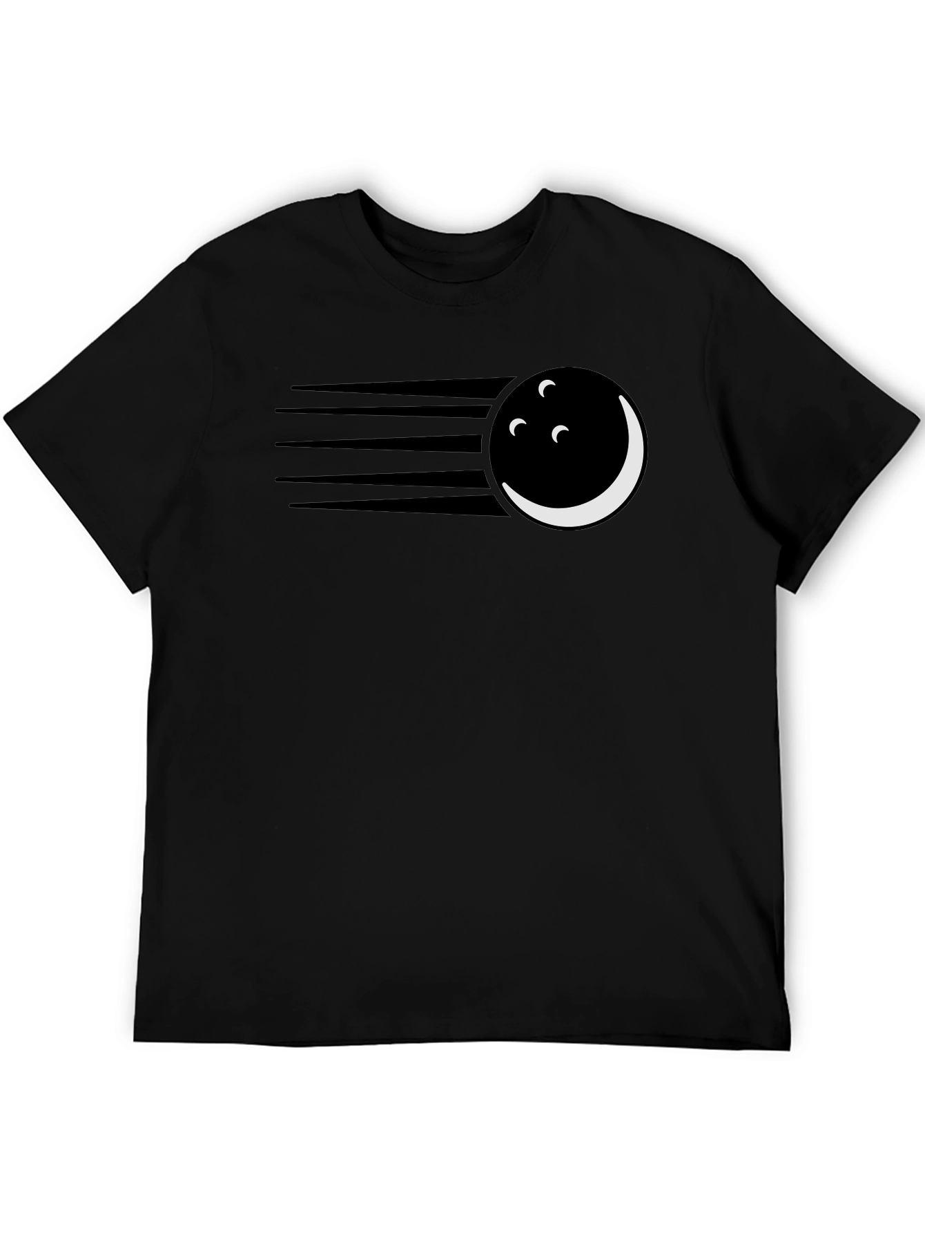 Black Striking Bowling Ball Graphic Tee - Cool and Unique view 5