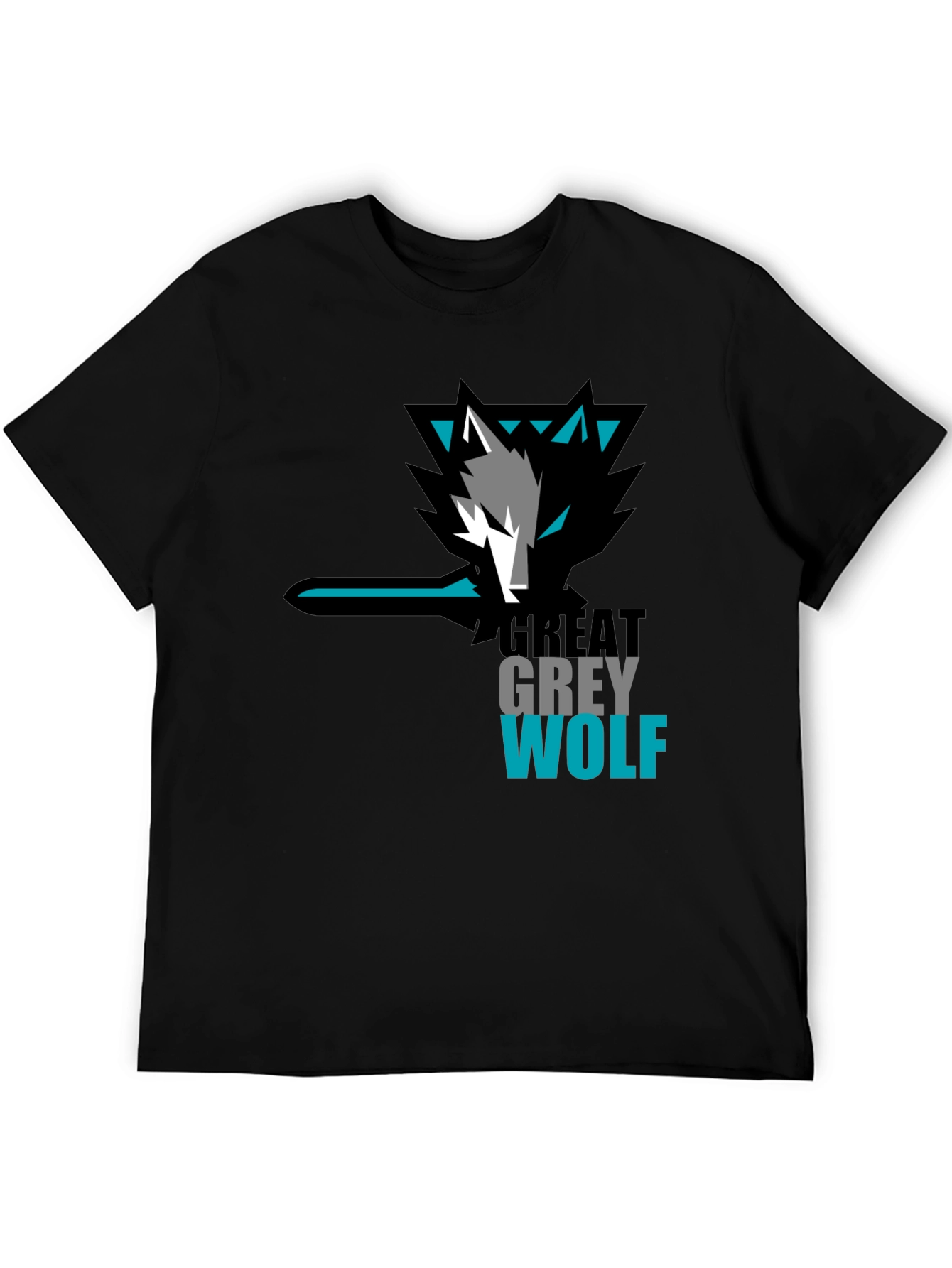 Black Great Grey Wolf Graphic T-Shirt view 5