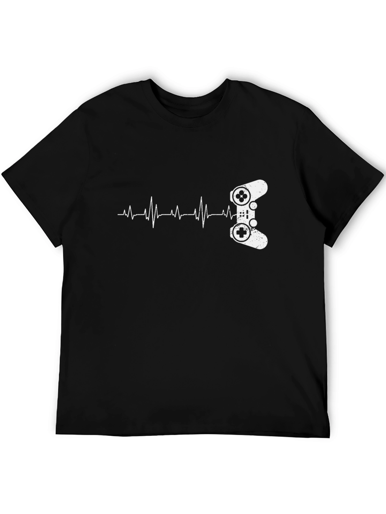 Black Gamer Heartbeat T-Shirt - Black Graphic Tee view 5