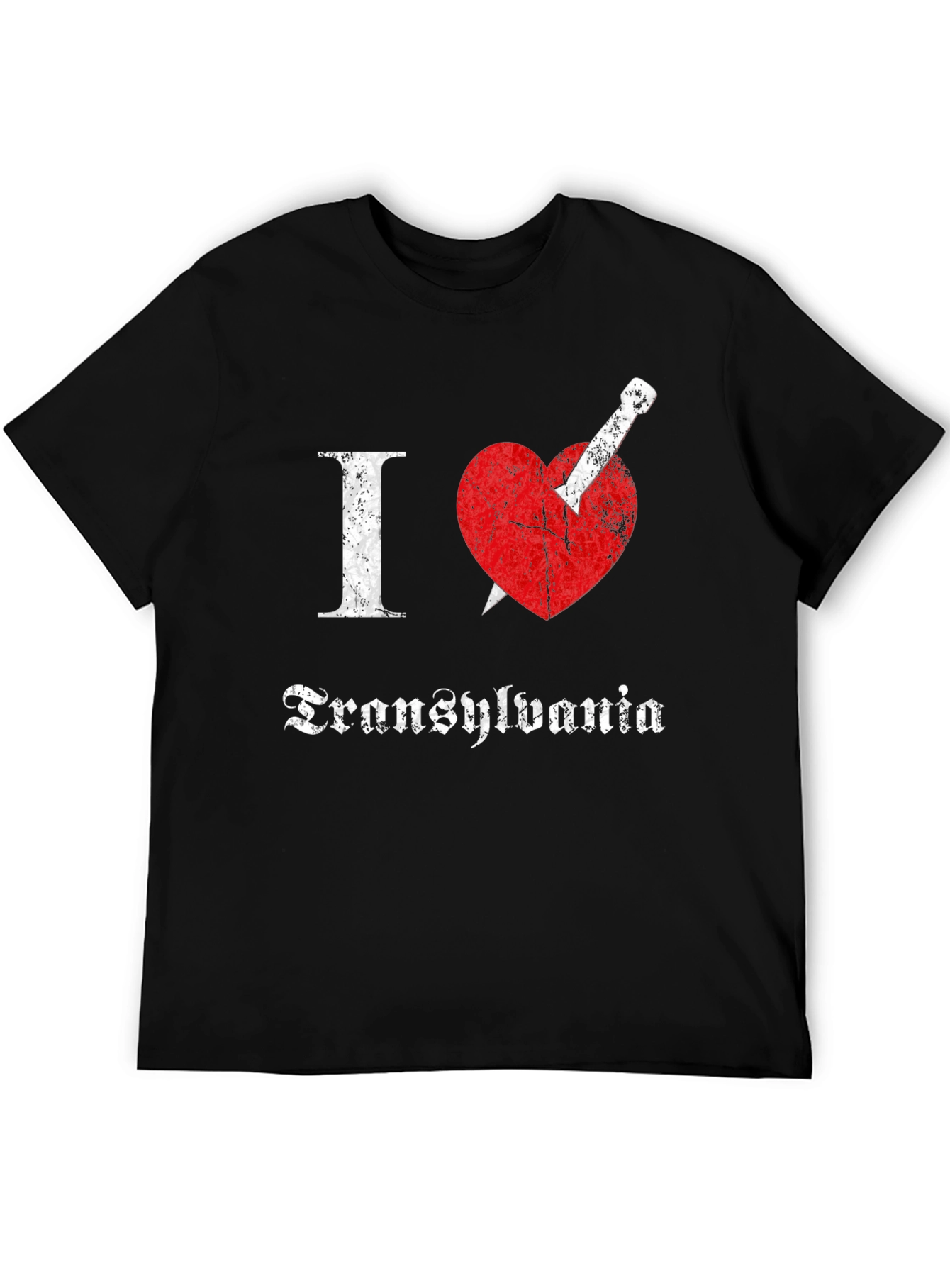 Black I Love Transylvania T-Shirt: Vampire Heart Tee view 5