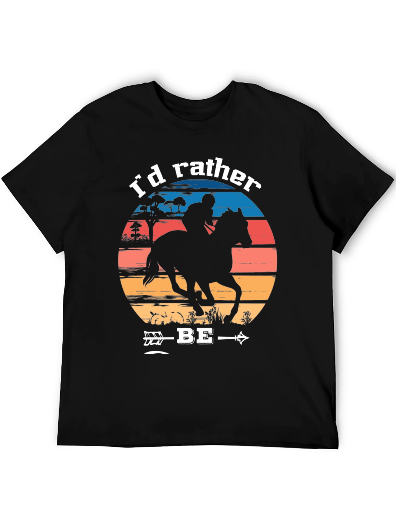 Black Equestrian T-Shirt: I'd Rather Be Riding view 5