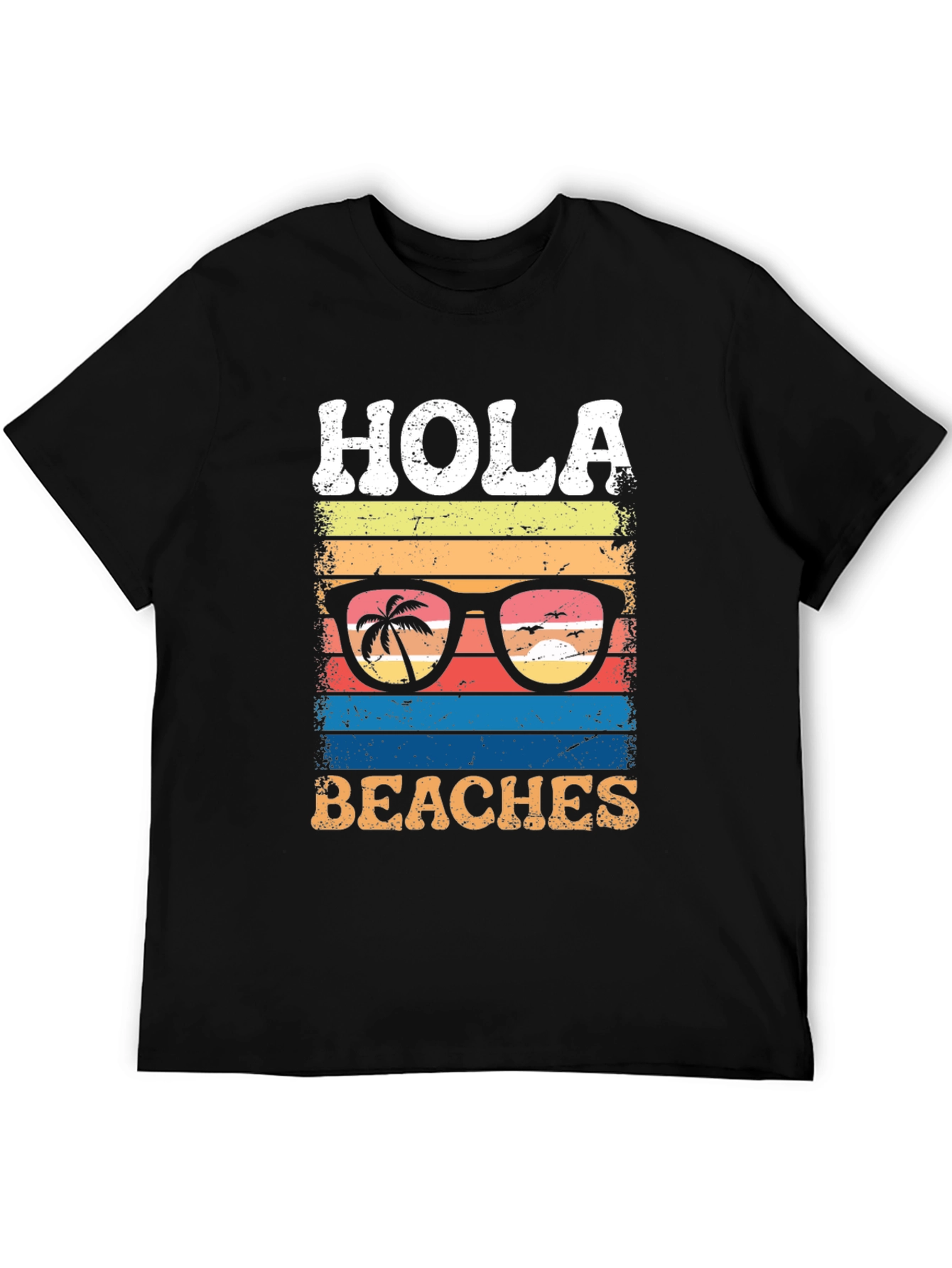 Black Hola Beaches Graphic T-Shirt view 5