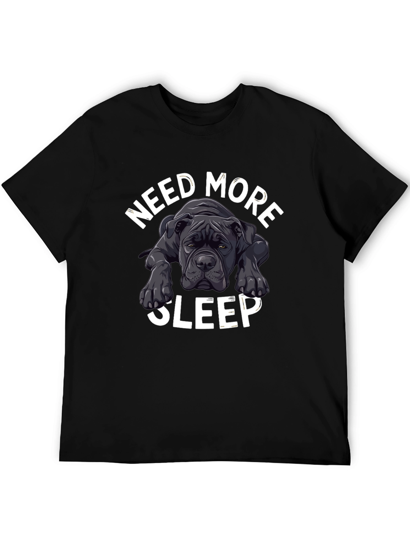 Black Need More Sleep Dog T-Shirt view 5